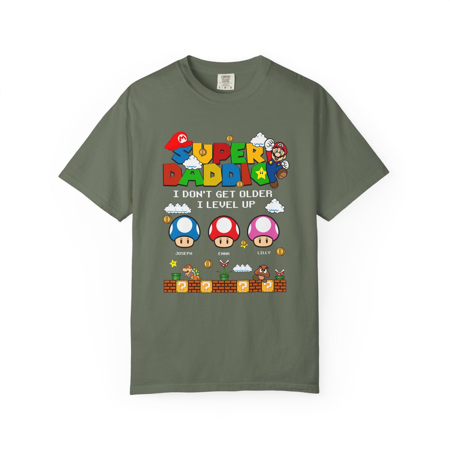 Super Daddio, Pappio Personalised Kid's Name T-Shirt, Funny Dad T-Shirt, Gift for Dad & Grandpa