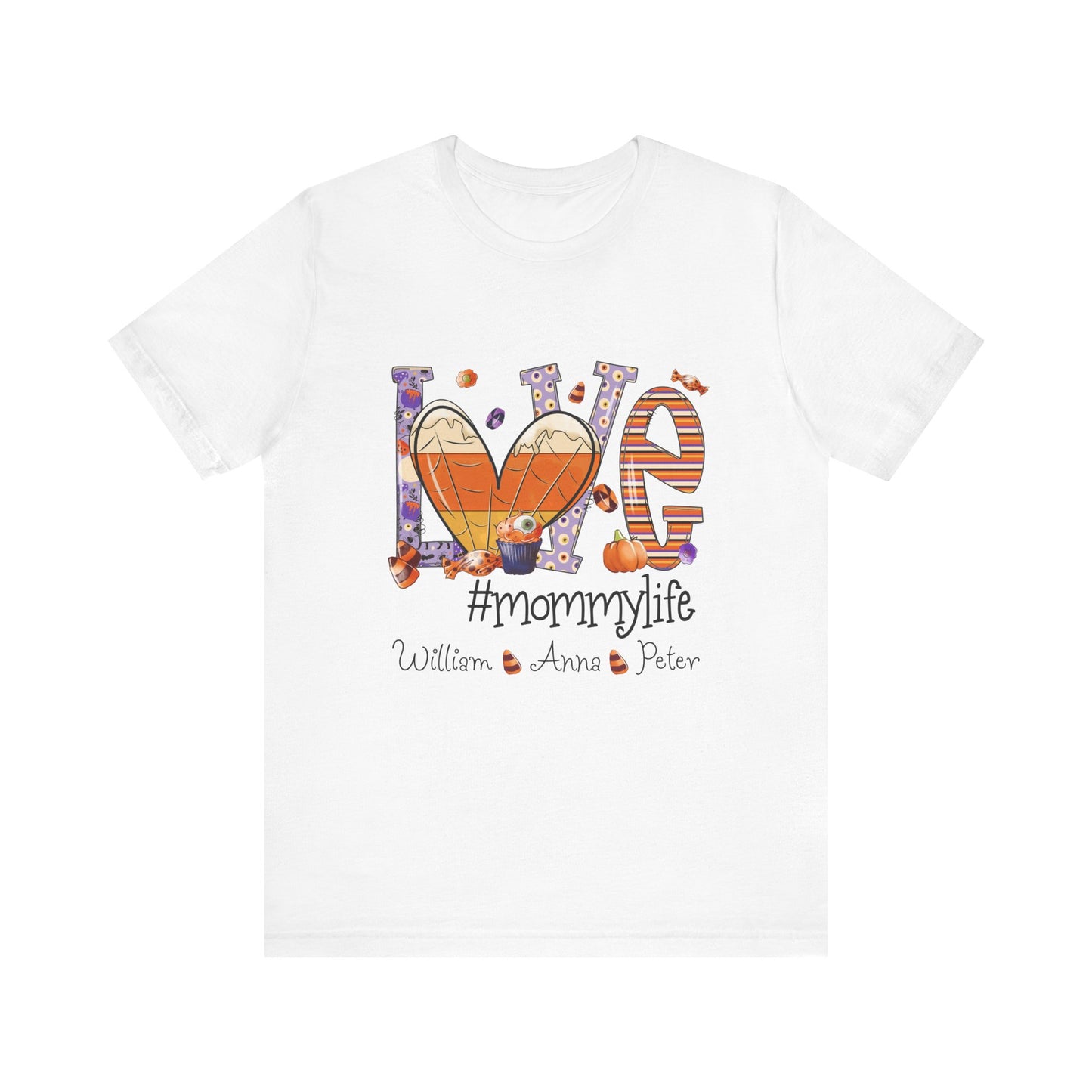 Love #MommyLife T-shirt for Family Celebrations, Perfect Gifts for Mom & Grandma, Autumn Casual Wear, Cozy Season Outfit