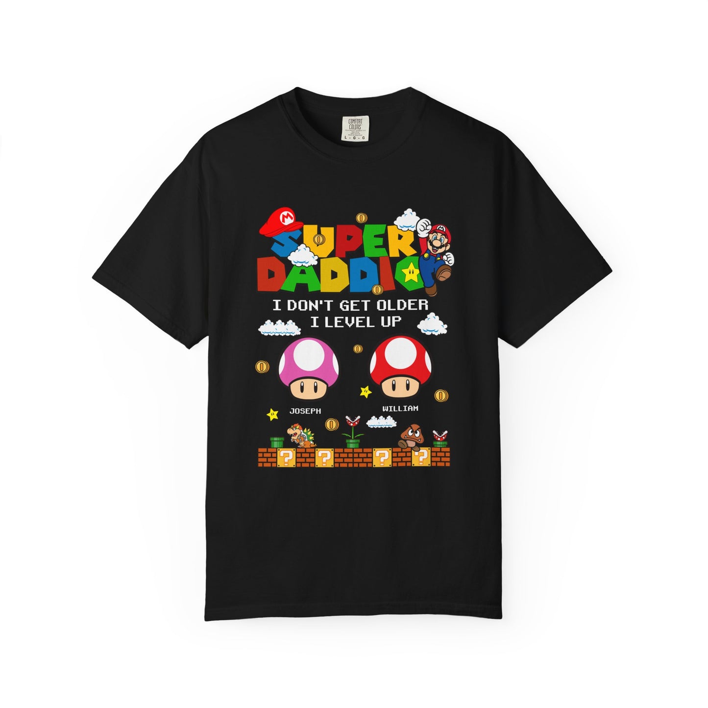 Super Daddio, Pappio Personalised Kid's Name T-Shirt, Funny Dad T-Shirt, Gift for Dad & Grandpa