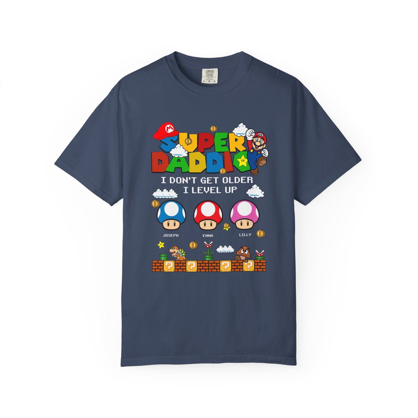 Super Daddio, Pappio Personalised Kid's Name T-Shirt, Funny Dad T-Shirt, Gift for Dad & Grandpa