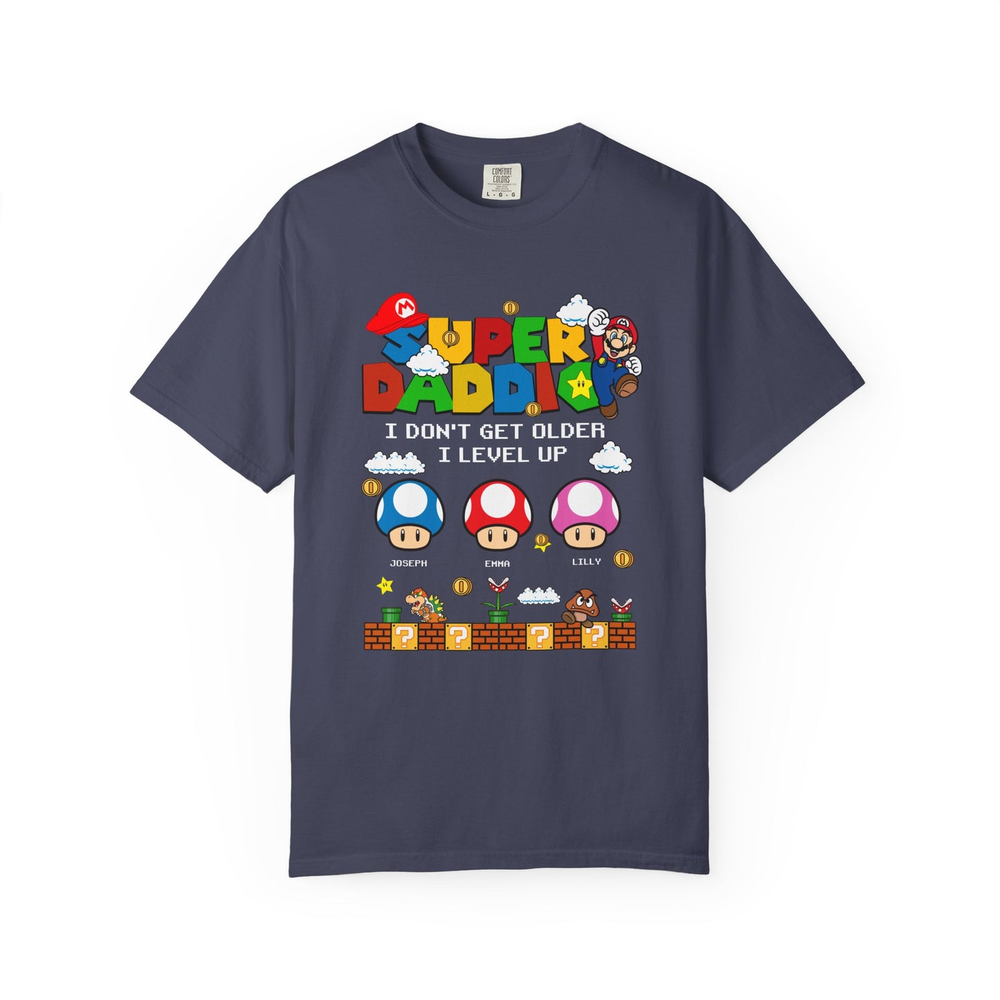 Super Daddio, Pappio Personalised Kid's Name T-Shirt, Funny Dad T-Shirt, Gift for Dad & Grandpa