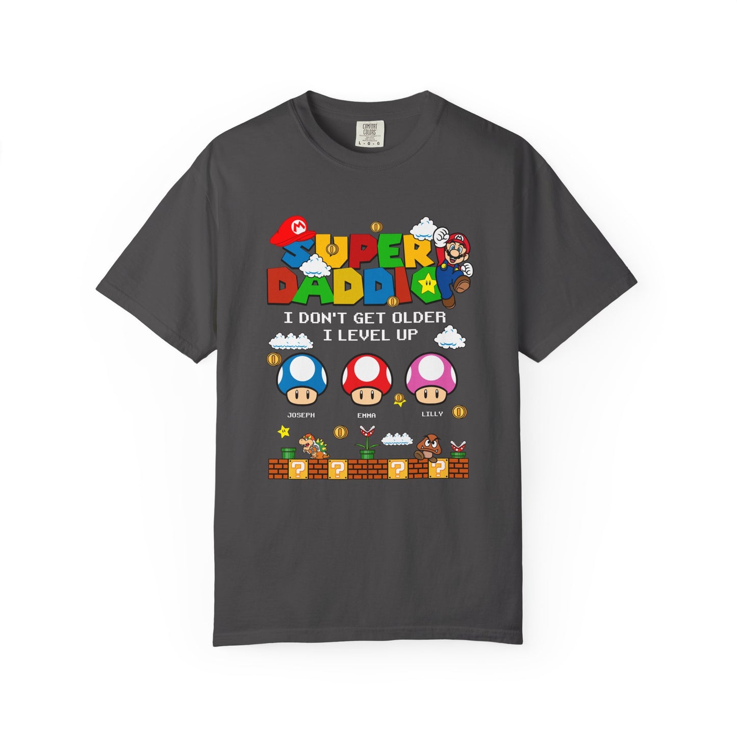 Super Daddio, Pappio Personalised Kid's Name T-Shirt, Funny Dad T-Shirt, Gift for Dad & Grandpa