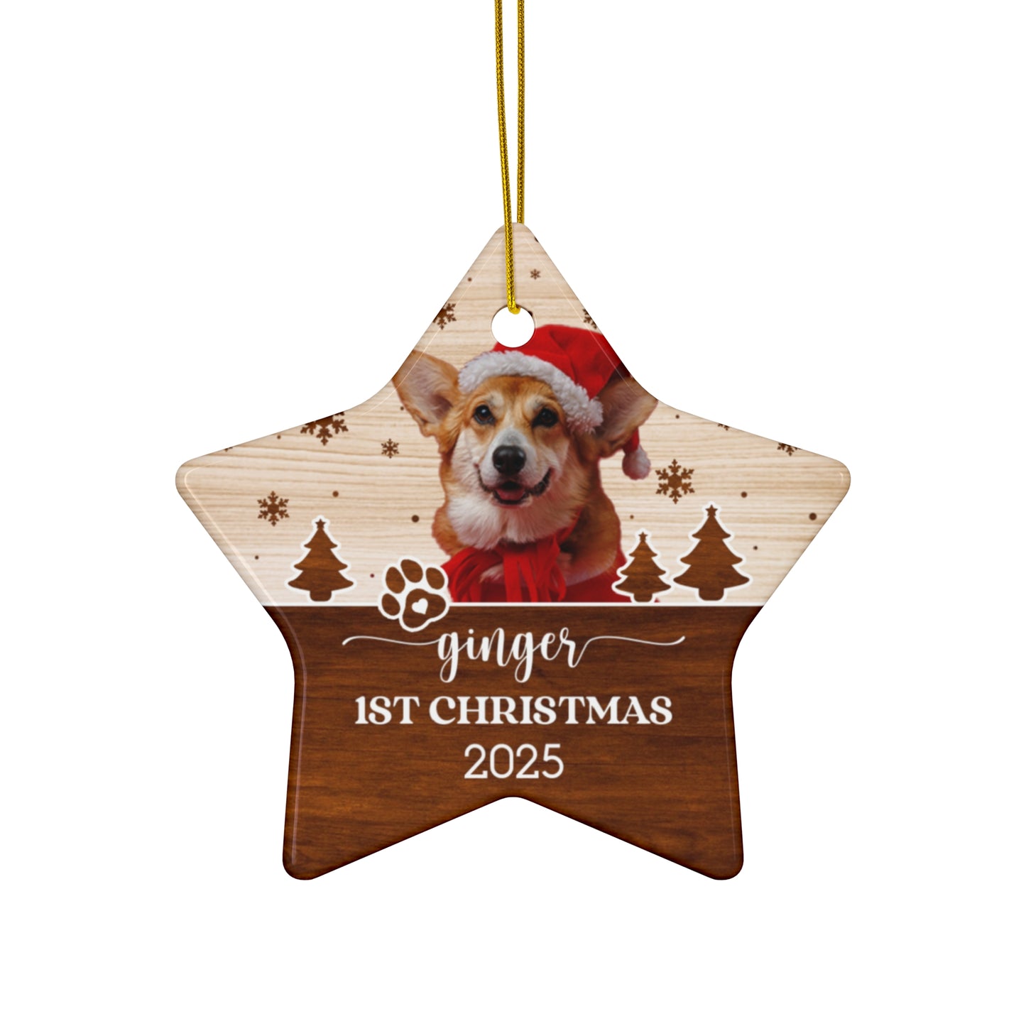 Personalized Pet Ceramic Ornament, Custom Christmas Decoration, Dog Lover Gift, Holiday Keepsake, 1st Christmas 2025, Christmas gift for Pet lover