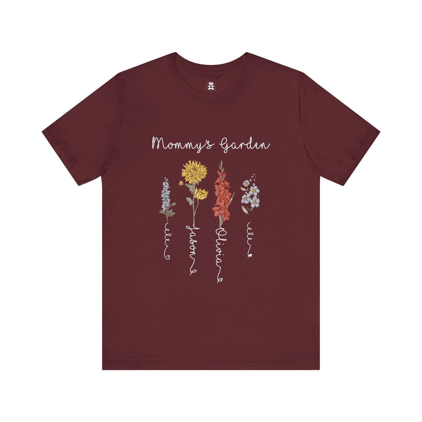 Grandma's Garden Floral Personalized Name Tee, Customized Gift for Mom & Grandma, Mother's Day Gift