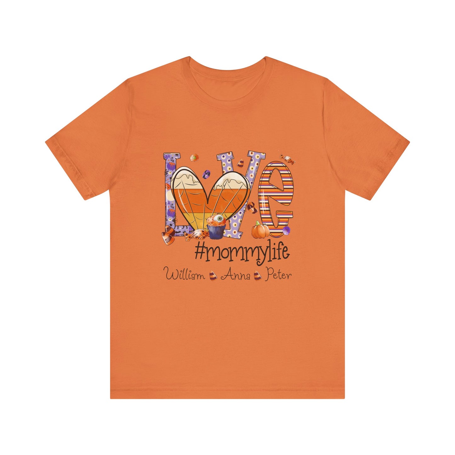 Love #MommyLife T-shirt for Family Celebrations, Perfect Gifts for Mom & Grandma, Autumn Casual Wear, Cozy Season Outfit