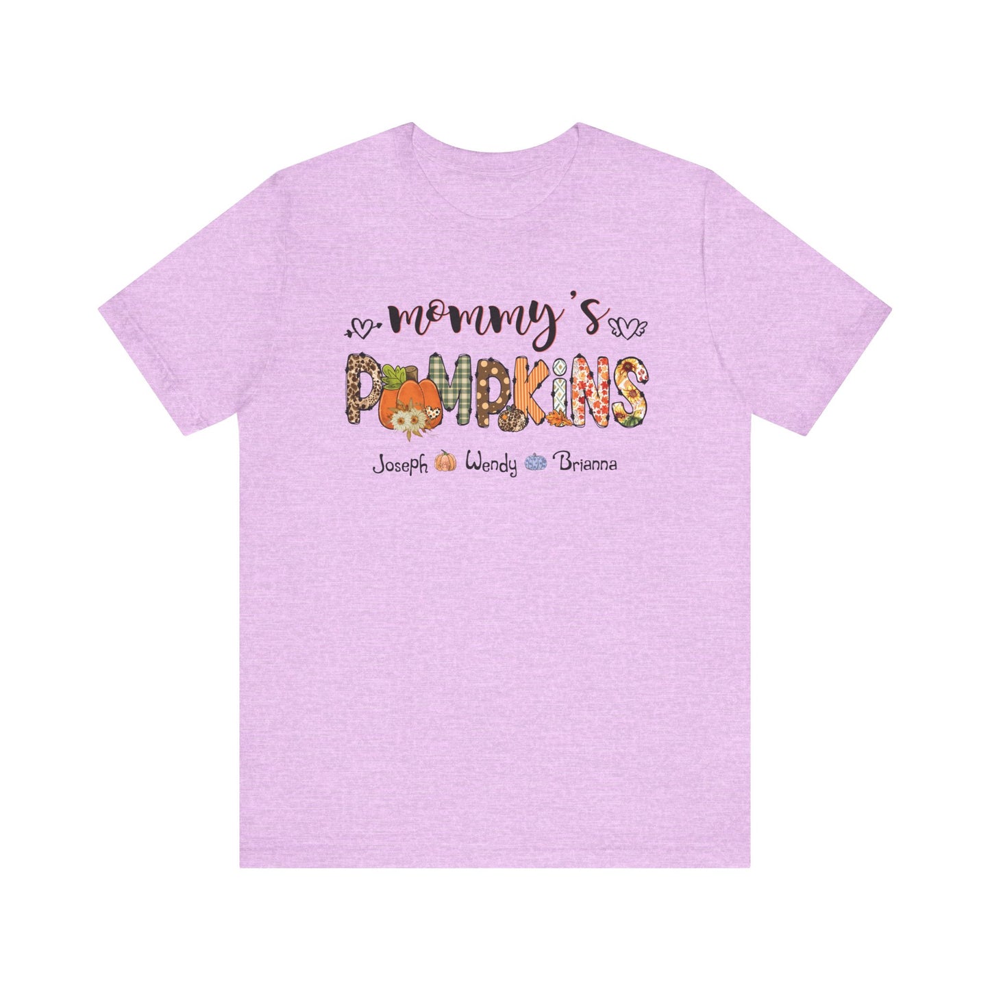Mommy's Pumpkins Customized Kid's Name T-shirt | Fall Family Shirt, Thanksgiving Outfit, Gift for Mom & Grandma