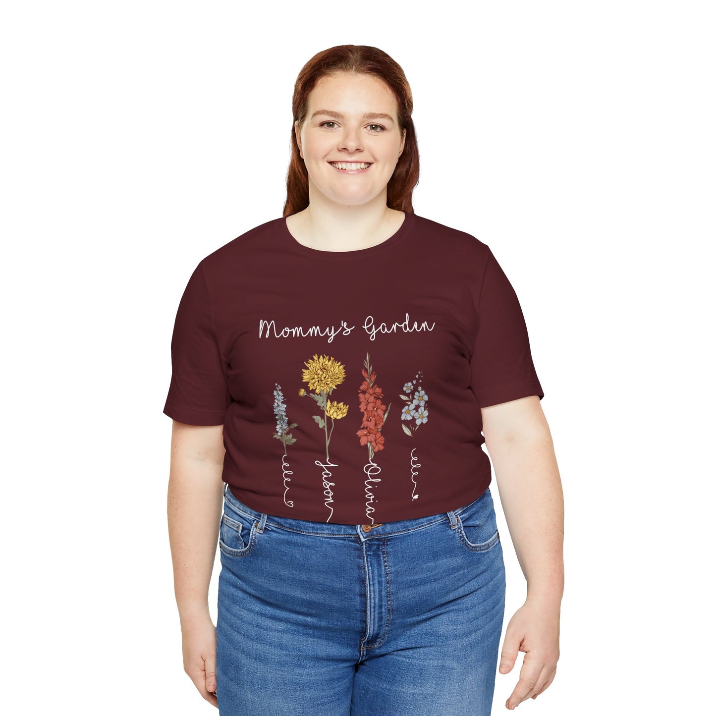 Grandma's Garden Floral Personalized Name Tee, Customized Gift for Mom & Grandma, Mother's Day Gift