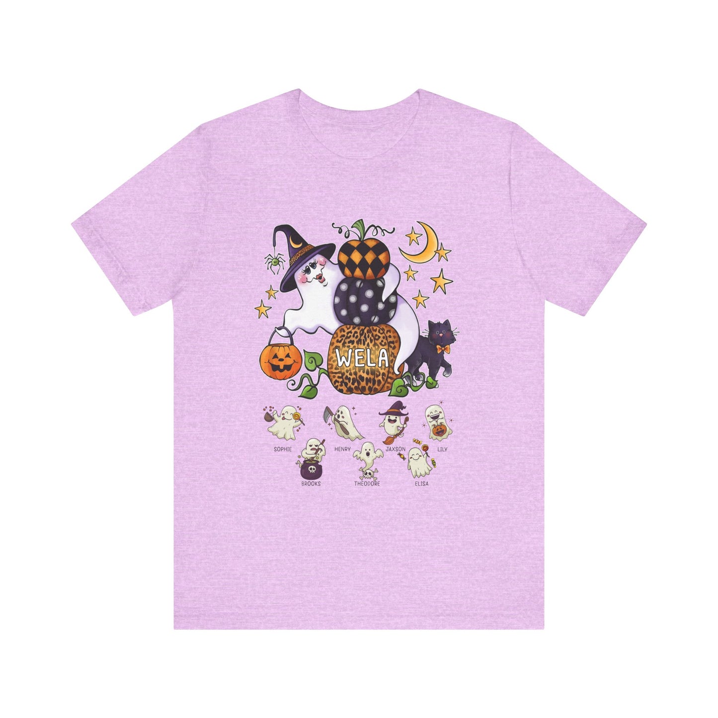 Mimi Boo Halloween Theme Custom Kid's Name Tee, Spooky Ghosts Shirt, Personalised Grandma Shirt