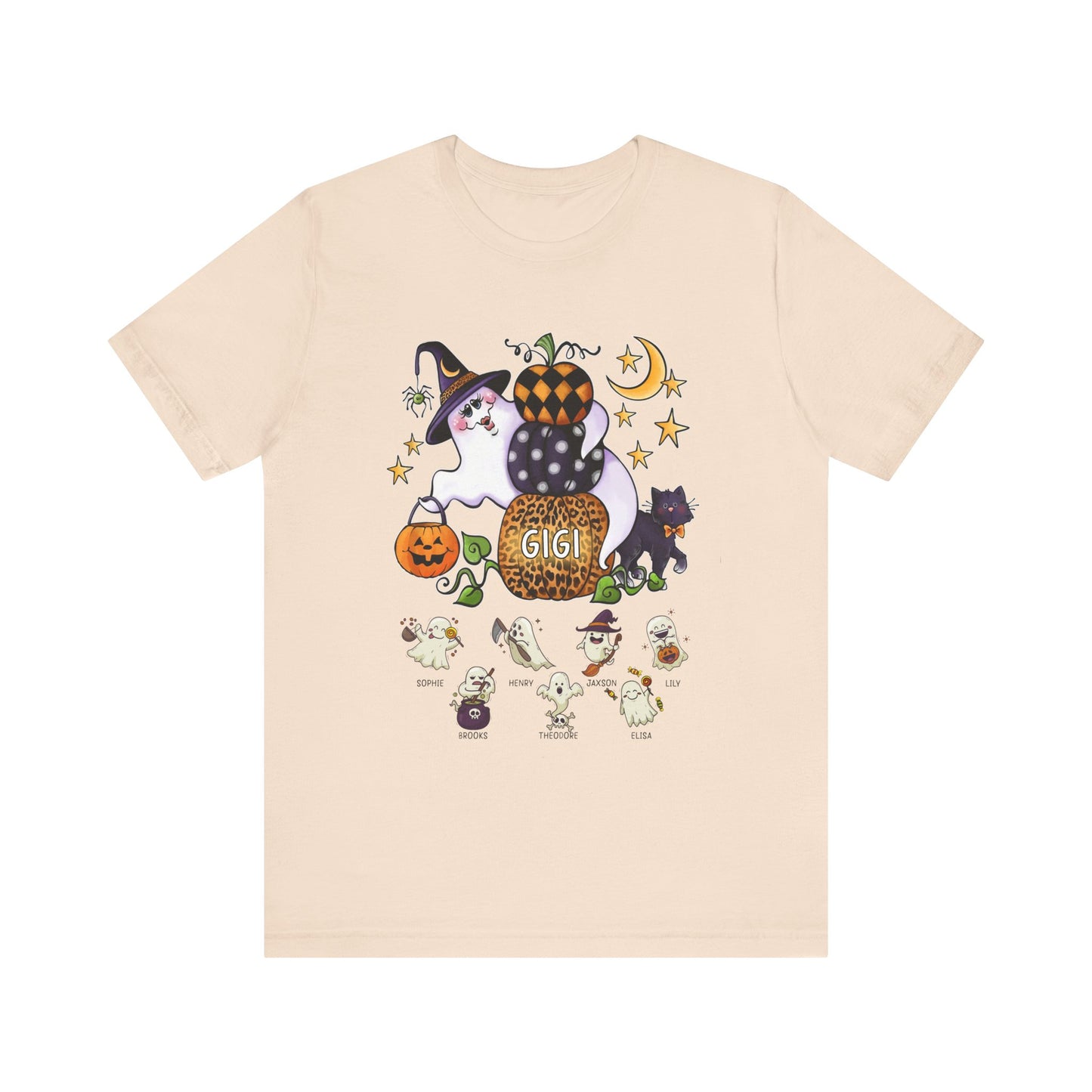 Mimi Boo Halloween Theme Custom Kid's Name Tee, Spooky Ghosts Shirt, Personalised Grandma Shirt