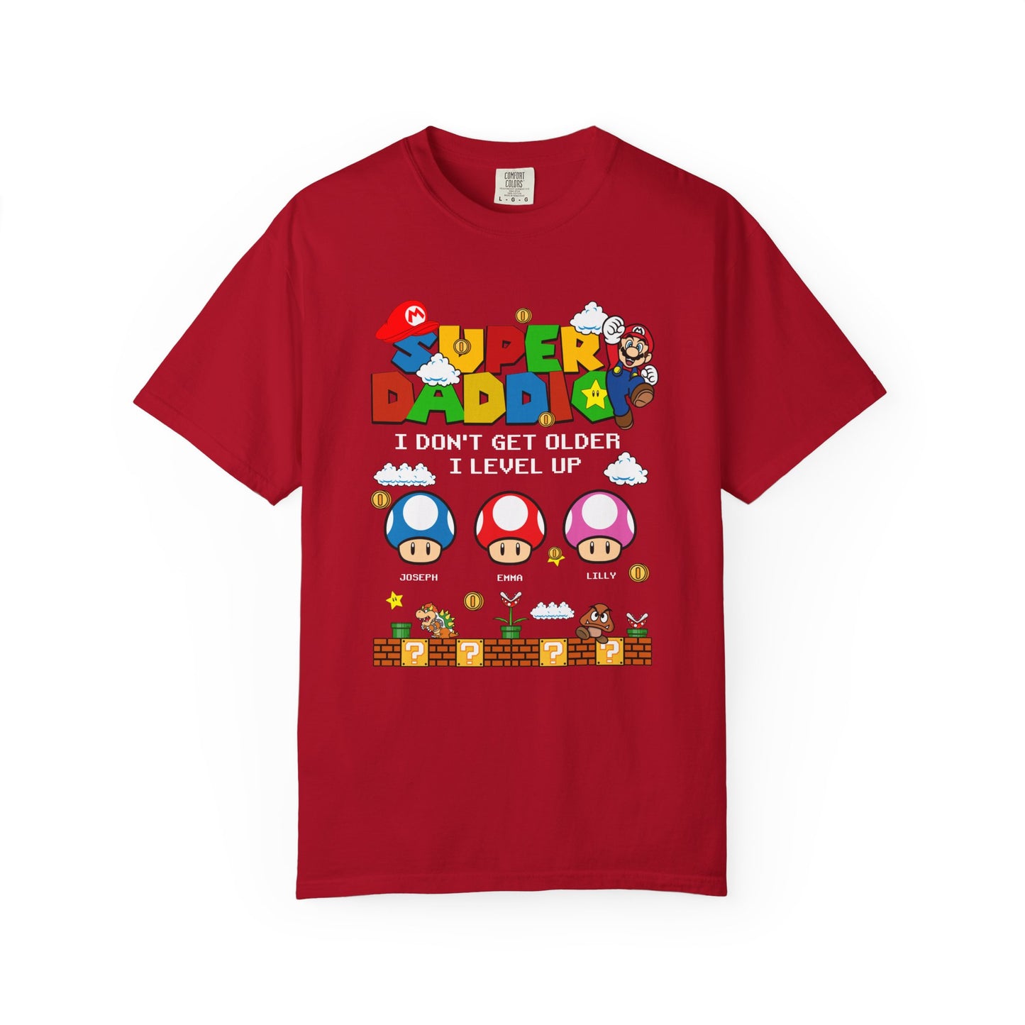 Super Daddio, Pappio Personalised Kid's Name T-Shirt, Funny Dad T-Shirt, Gift for Dad & Grandpa