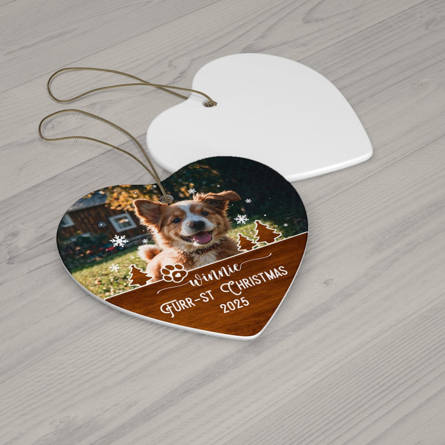 First Christmas | Personalized Pet Christmas Ornament | Custom Ceramic Star Decoration | Holiday Keepsake, Cat & Dog Memorial, Seasonal Decor, Pet Lover Gift