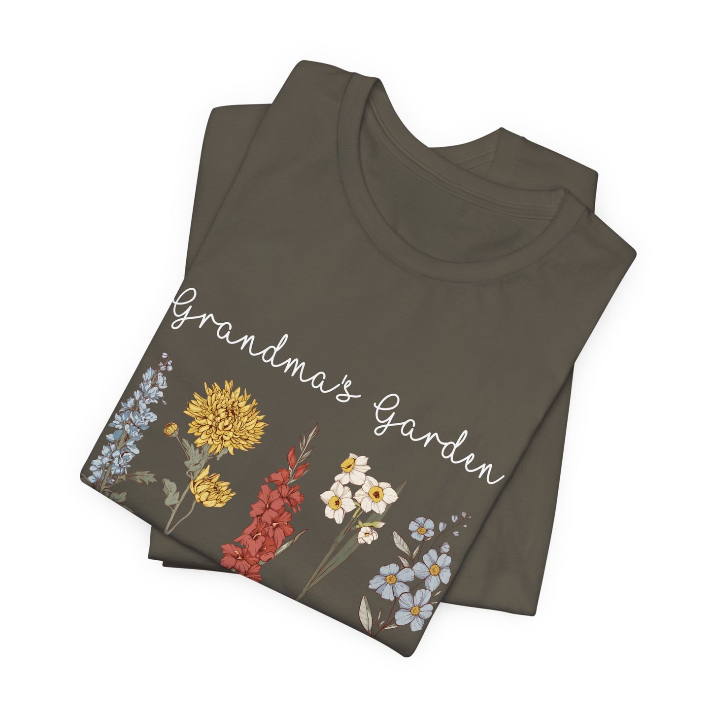Grandma's Garden Floral Personalized Name Tee, Customized Gift for Mom & Grandma, Mother's Day Gift