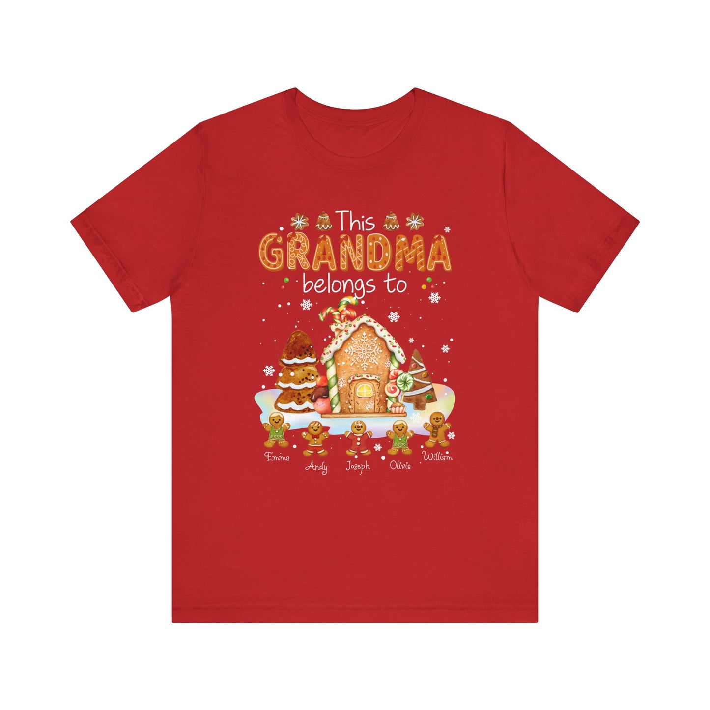 This Grandma Belongs To Gingerbread House T-Shirt — Personalized Grandma Christmas Tee