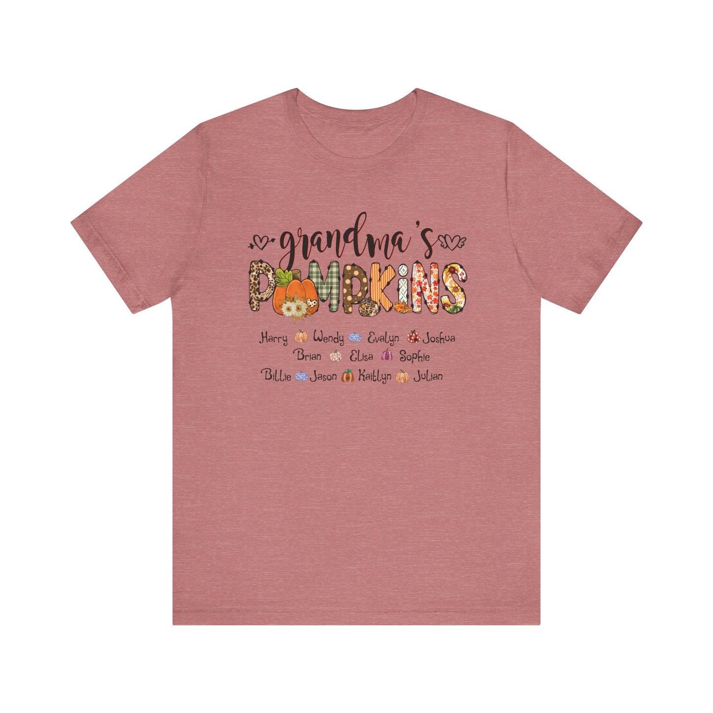 Mommy's Pumpkins Customized Kid's Name T-shirt | Fall Family Shirt, Thanksgiving Outfit, Gift for Mom & Grandma