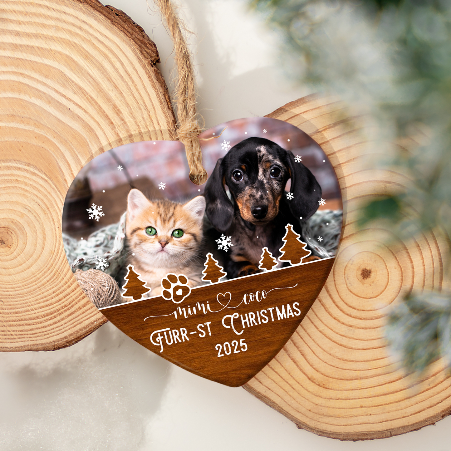 First Christmas | Personalized Pet Christmas Ornament | Custom Ceramic Star Decoration | Holiday Keepsake, Cat & Dog Memorial, Seasonal Decor, Pet Lover Gift