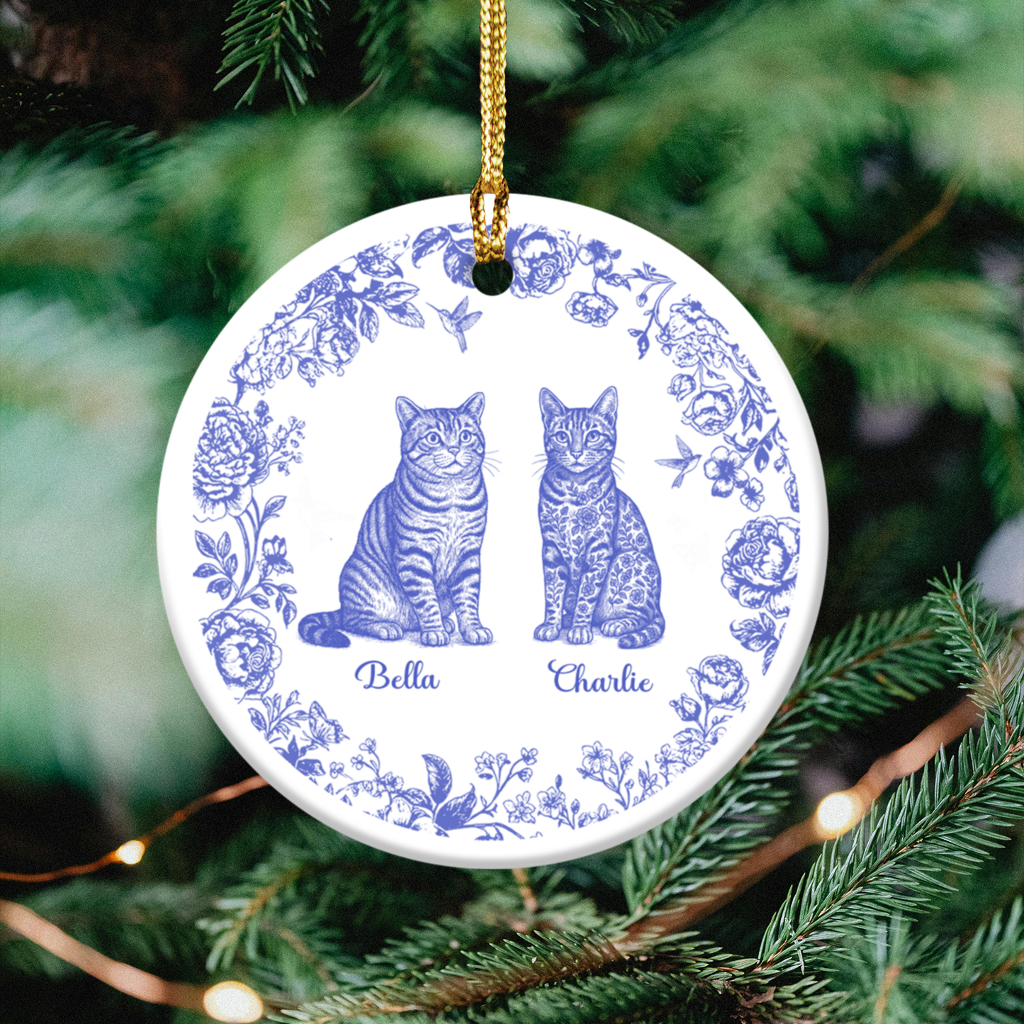 Fleur de lis Personalized Pet Portrait Ceramic Ornament, Dog and Cat Decorations, Pet Lover Gift, Christmas Tree Ornament, Customizable Holiday Decor