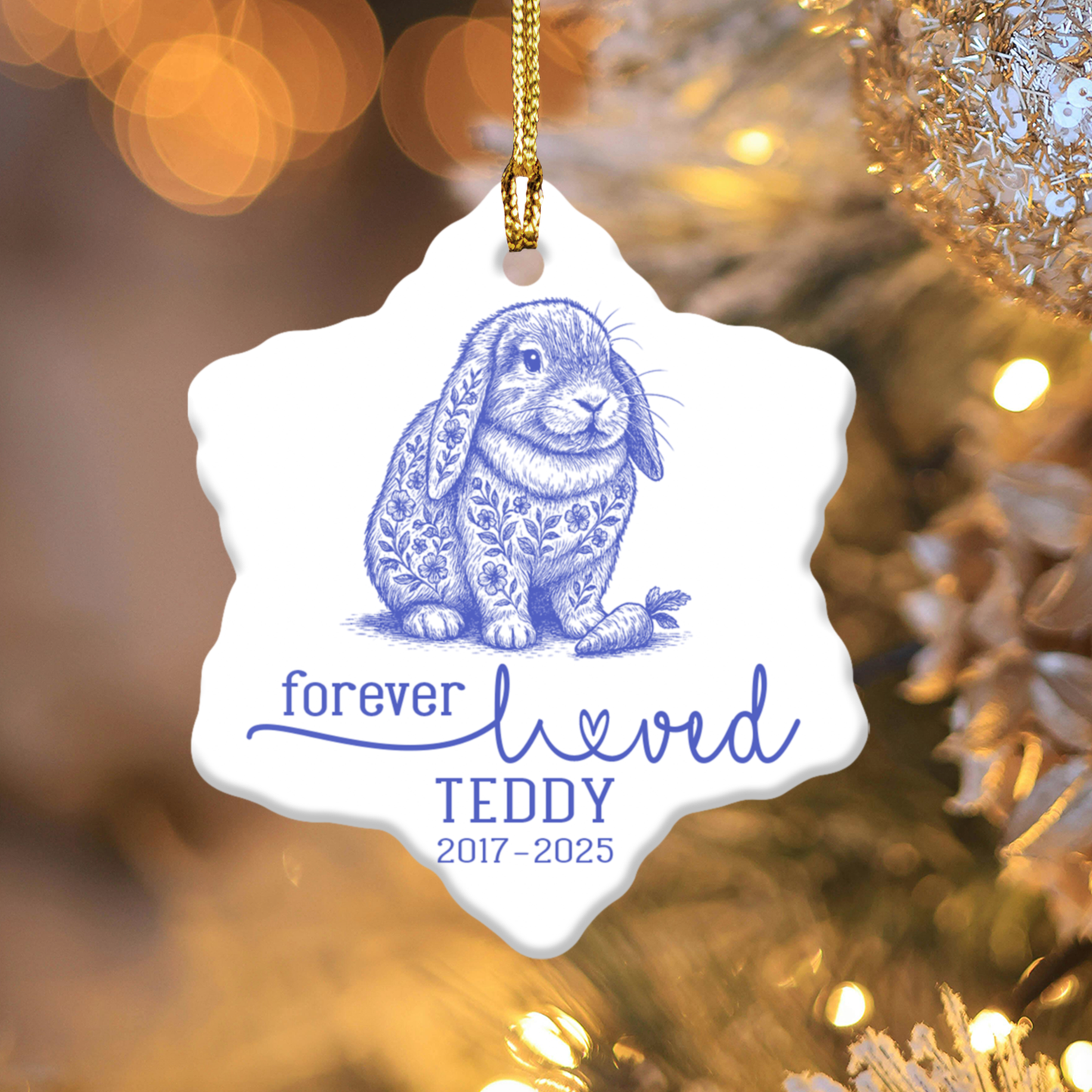 Memorial Pet Ornament, Customizable Remembrance Decoration, Pet Loss Tribute, Holiday Keepsake, Personalized Gift for Animal Lovers