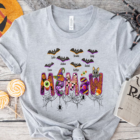 Spooky Season Customized Kid's Name Shirt, Gift for Mom & Grandma, Halloween Themed Tee