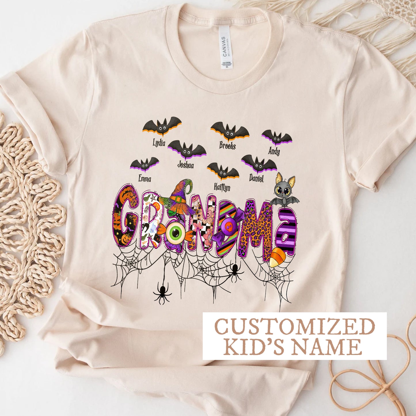 Spooky Season Customized Kid's Name Shirt, Gift for Mom & Grandma, Halloween Themed Tee