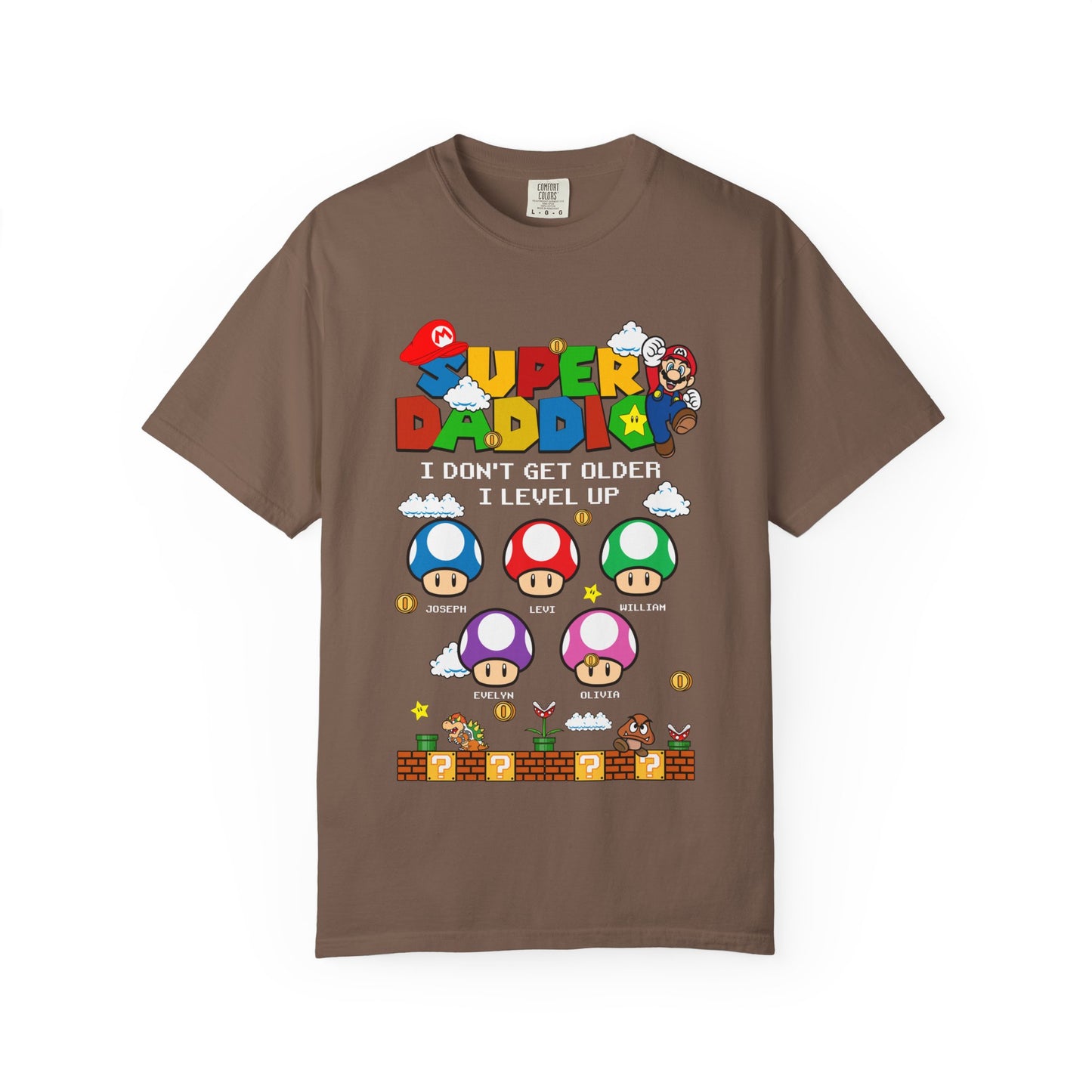 Super Daddio, Pappio Personalised Kid's Name T-Shirt, Funny Dad T-Shirt, Gift for Dad & Grandpa