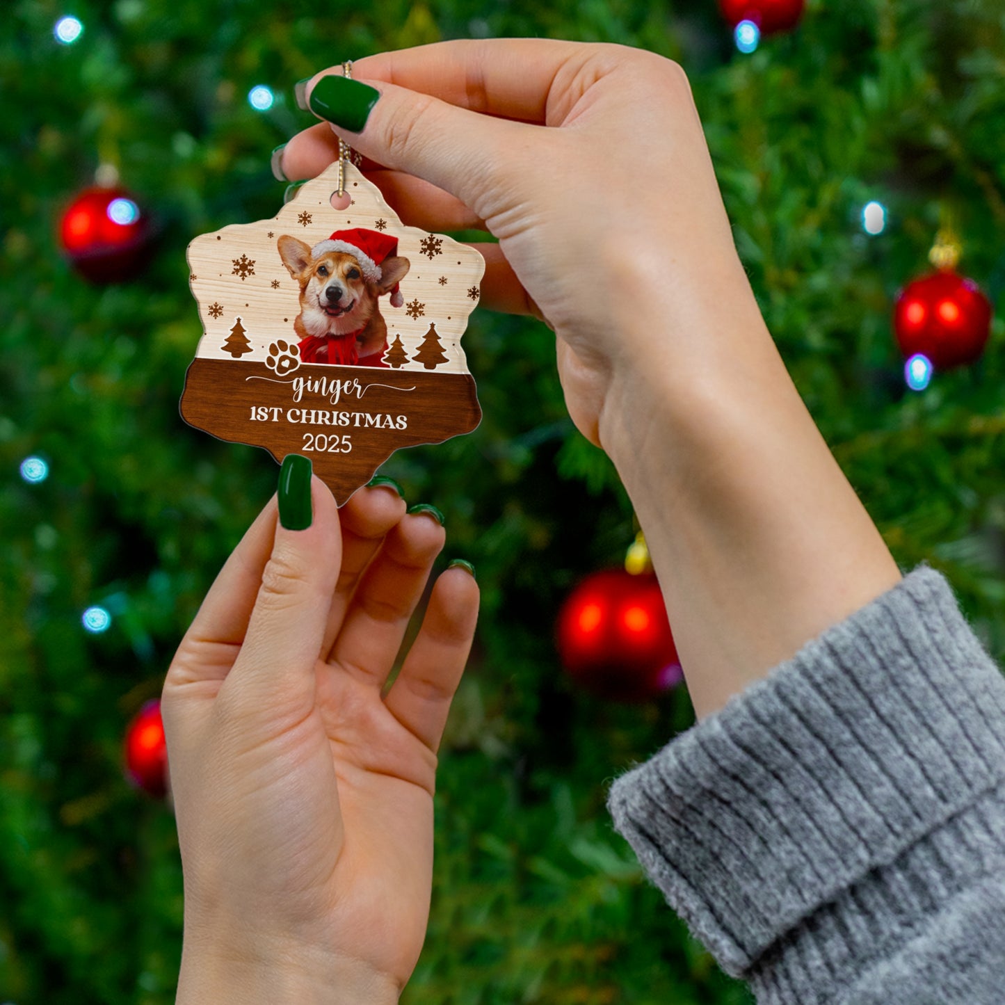 Personalized Pet Ceramic Ornament, Custom Christmas Decoration, Dog Lover Gift, Holiday Keepsake, 1st Christmas 2025, Christmas gift for Pet lover