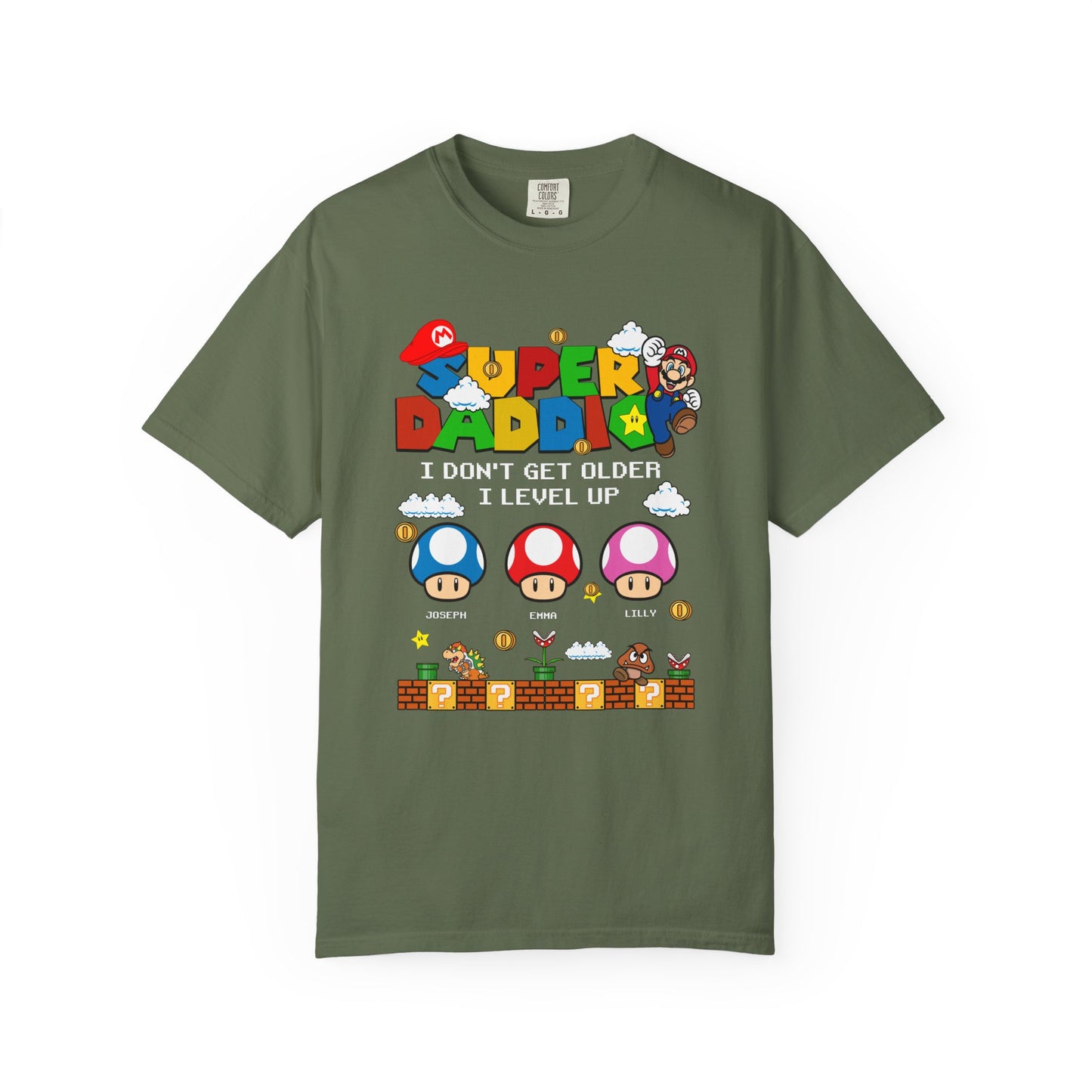 Super Daddio, Pappio Personalised Kid's Name T-Shirt, Funny Dad T-Shirt, Gift for Dad & Grandpa
