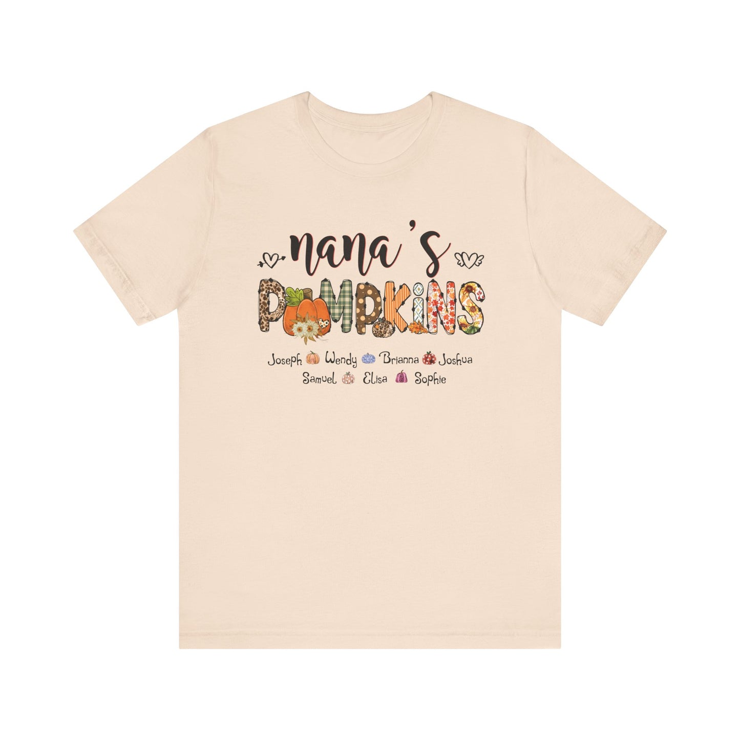 Mommy's Pumpkins Customized Kid's Name T-shirt | Fall Family Shirt, Thanksgiving Outfit, Gift for Mom & Grandma
