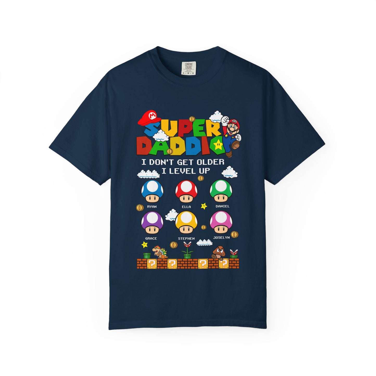 Super Daddio, Pappio Personalised Kid's Name T-Shirt, Funny Dad T-Shirt, Gift for Dad & Grandpa