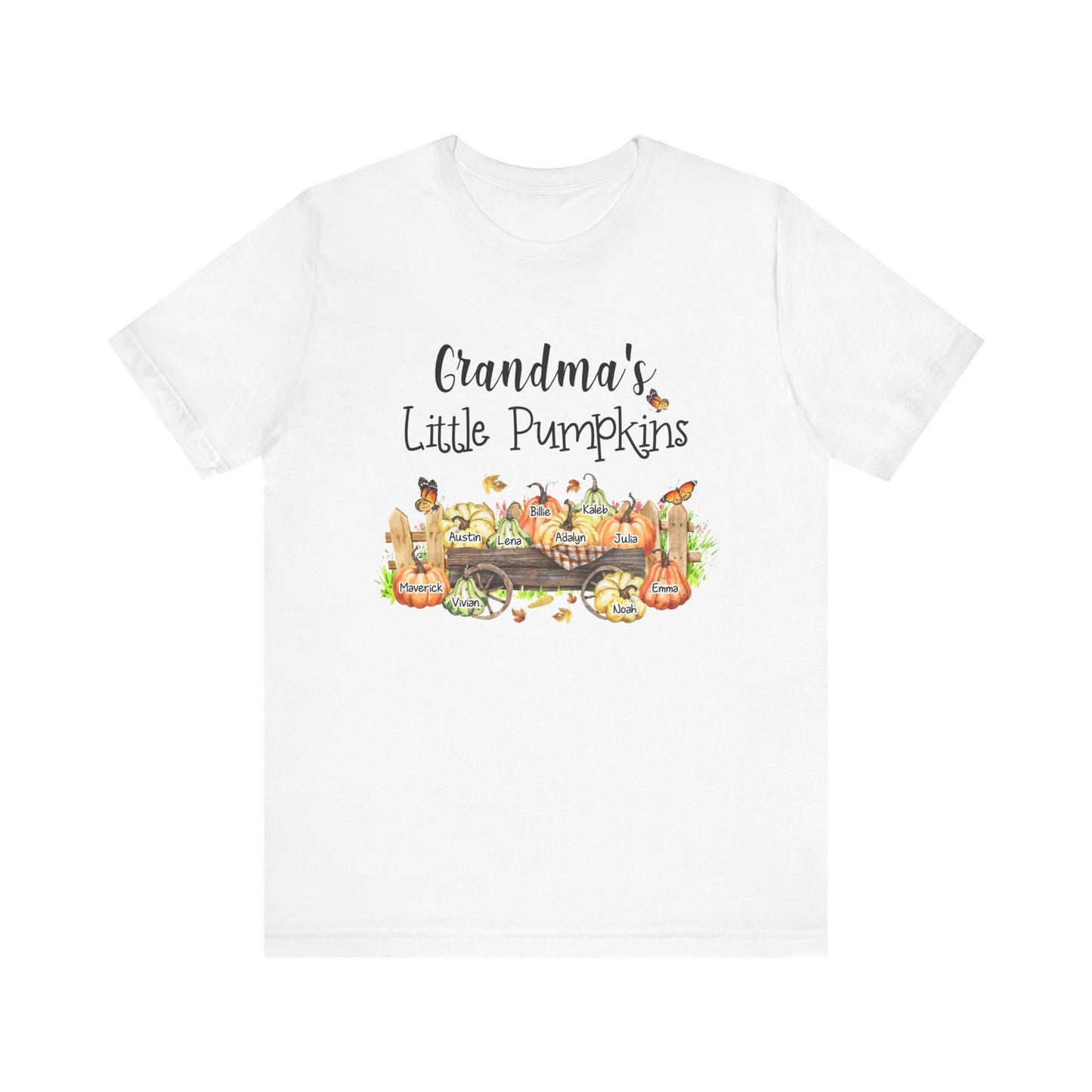 Grandma's Little Pumpkins Tee, Fall T-Shirt, Halloween Shirt, Family Gathering Outfit, Pumpkin Patch Apparel, Cute Autumn Wear