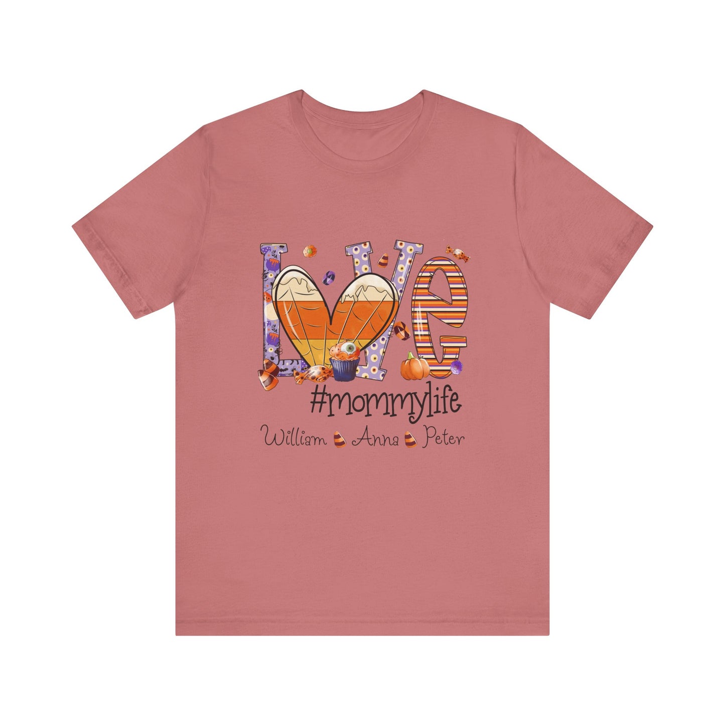 Love #MommyLife T-shirt for Family Celebrations, Perfect Gifts for Mom & Grandma, Autumn Casual Wear, Cozy Season Outfit