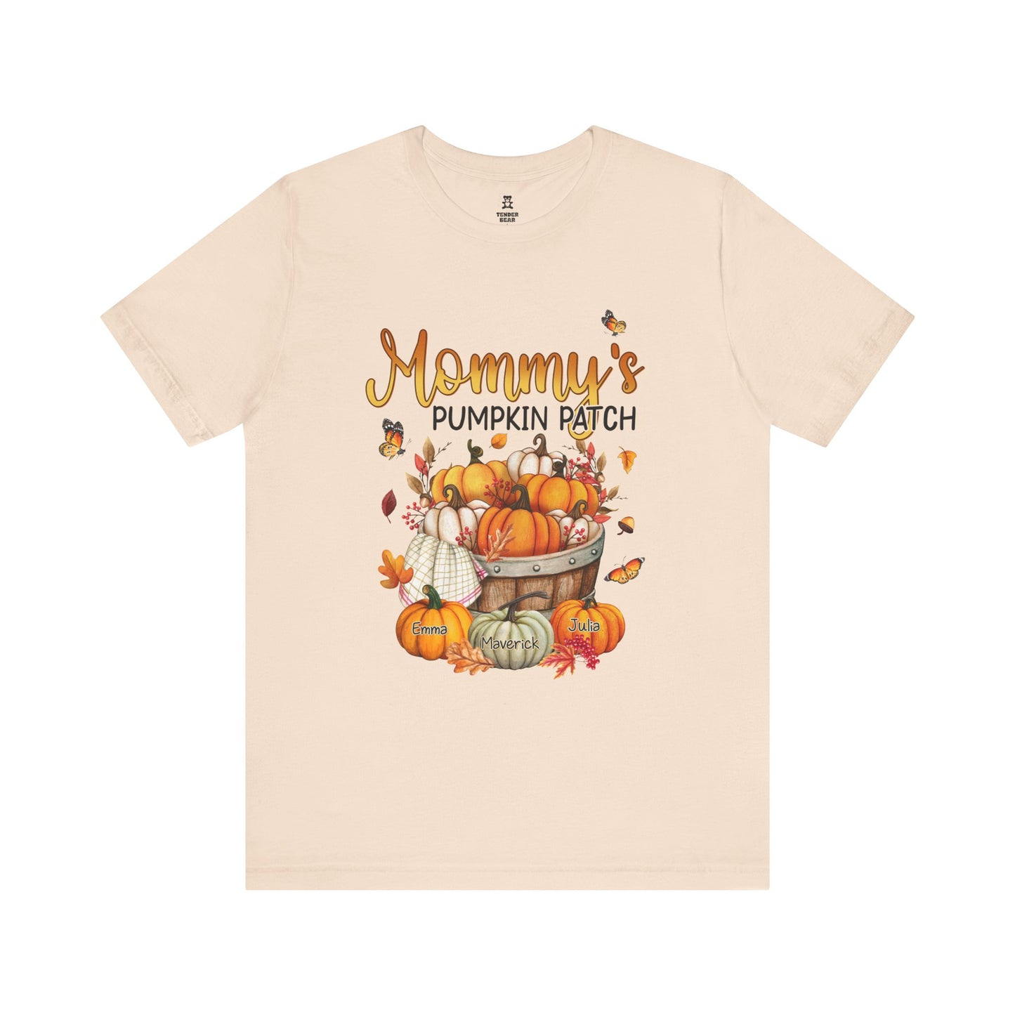 Grandma's Pumpkin Patch Tee, Customized Kid's Names Shirt, Fall T-Shirt, Autumn Apparel, Halloween Gift, Family Gathering Shirt, Harvest Celebration Wear