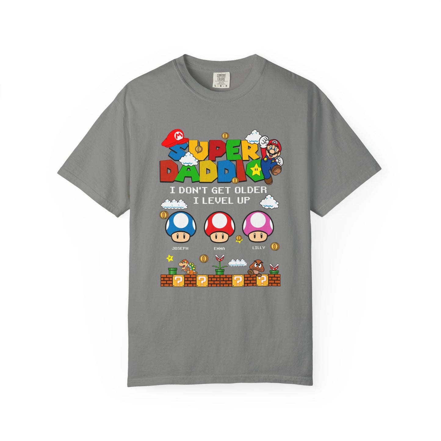 Super Daddio, Pappio Personalised Kid's Name T-Shirt, Funny Dad T-Shirt, Gift for Dad & Grandpa