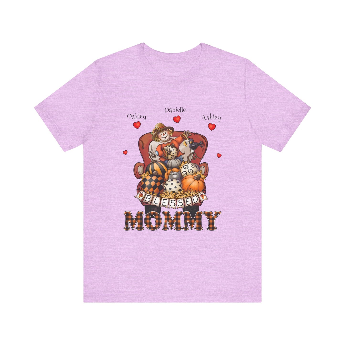 Blessed Mommy & Grandma Customized Kid's Names T-Shirt, Cozy Family Tee, Perfect Gift for Moms, Fall Apparel, Cute Family Outfit, Seasonal Fashion