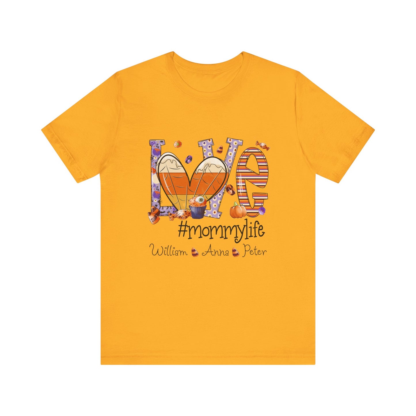 Love #MommyLife T-shirt for Family Celebrations, Perfect Gifts for Mom & Grandma, Autumn Casual Wear, Cozy Season Outfit