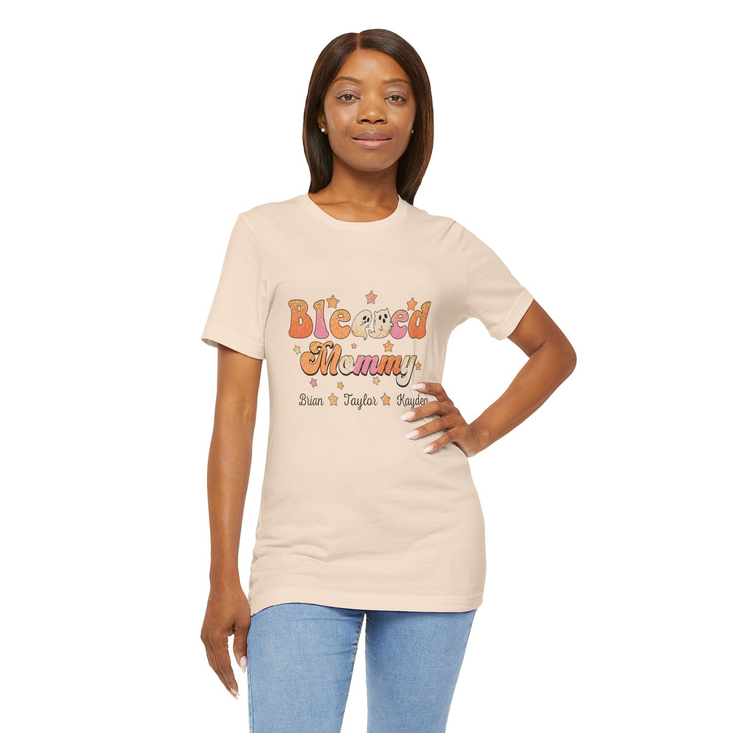 Blessed Nana Customized Grandkid's Names Tee, Personalized Grandparent Gift, Family Reunion Shirt, Cute Nana Apparel, Comfortable Everyday Tee