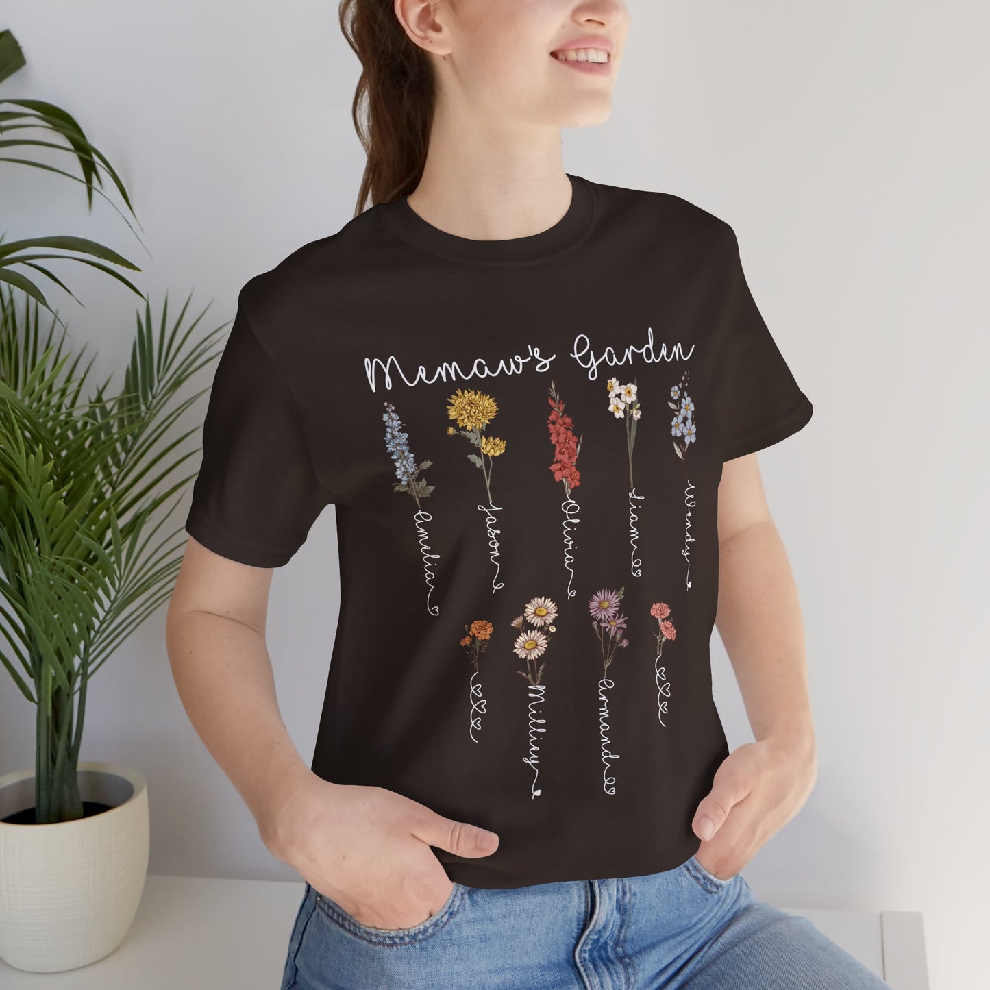 Grandma's Garden Floral Personalized Name Tee, Customized Gift for Mom & Grandma, Mother's Day Gift