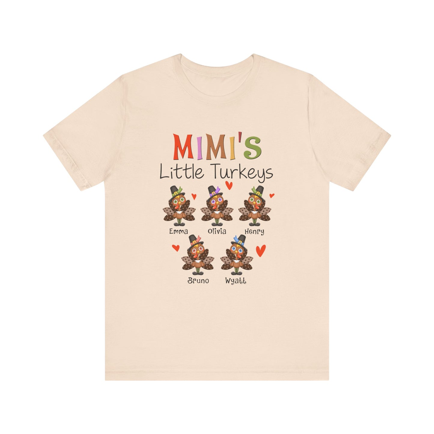 Grandma's Little Turkeys Custom Tee - Family Thanksgiving Shirt, Cute Holiday Apparel, Personalized Gift for Mom & Grandma