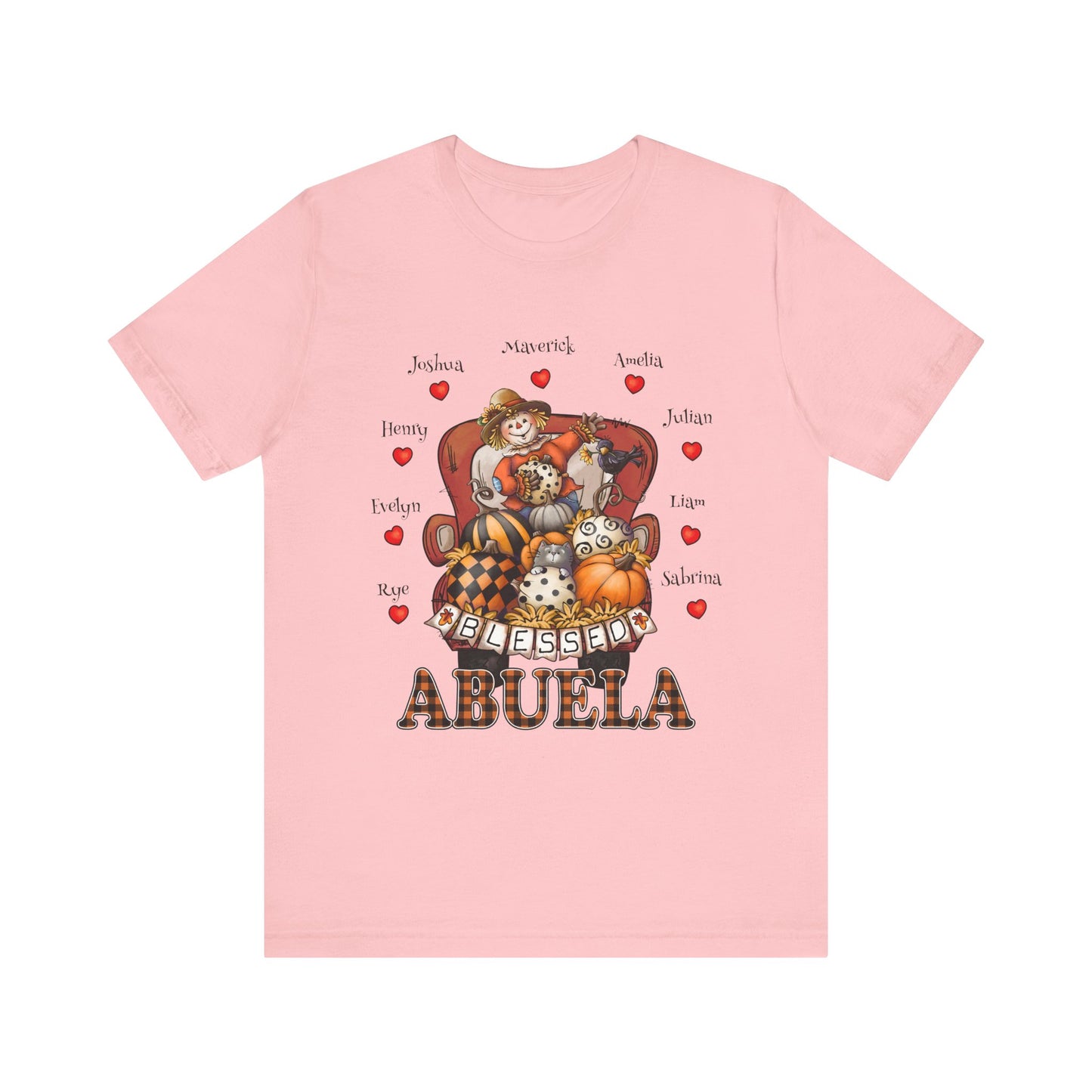 Blessed Mommy & Grandma Customized Kid's Names T-Shirt, Cozy Family Tee, Perfect Gift for Moms, Fall Apparel, Cute Family Outfit, Seasonal Fashion
