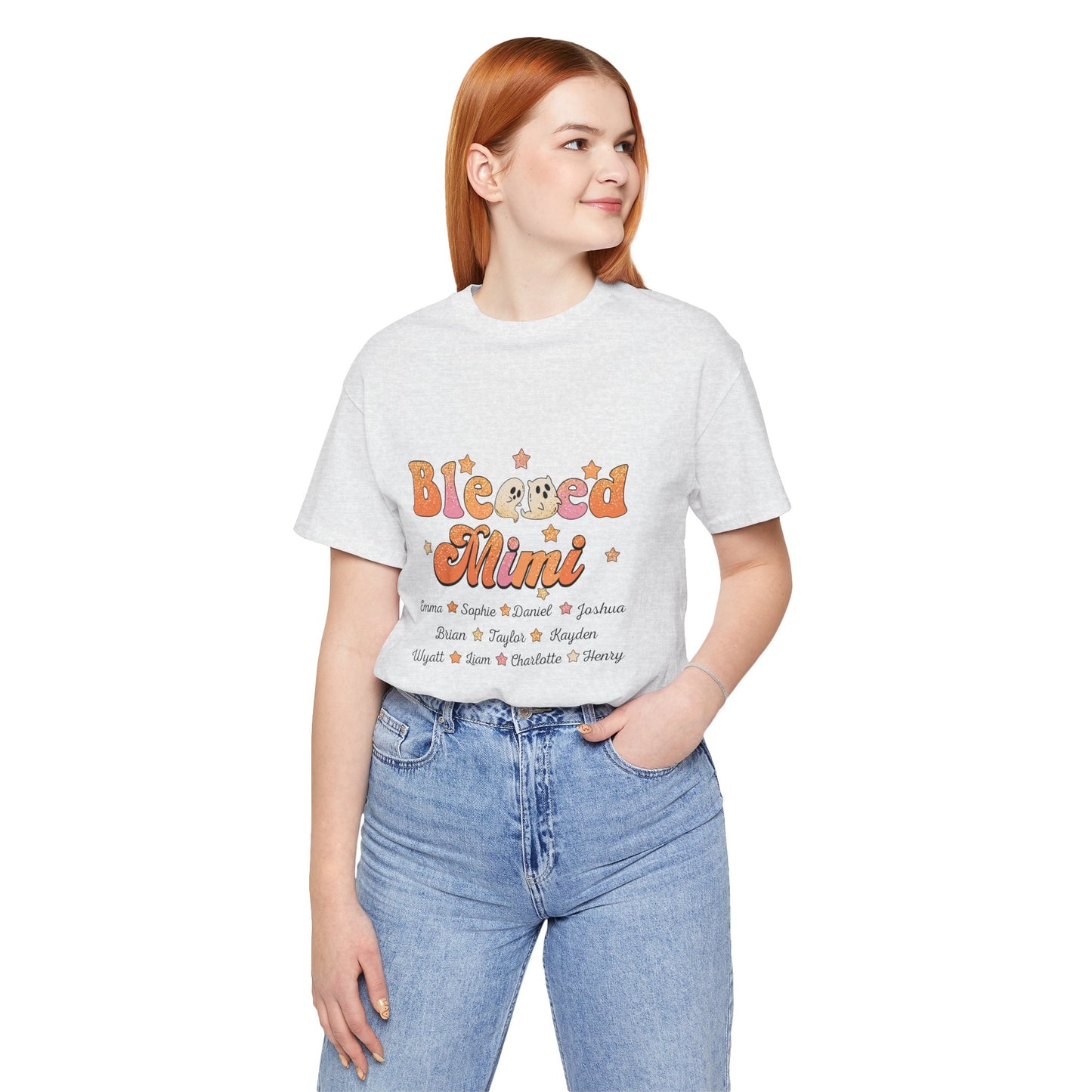 Blessed Nana Customized Grandkid's Names Tee, Personalized Grandparent Gift, Family Reunion Shirt, Cute Nana Apparel, Comfortable Everyday Tee