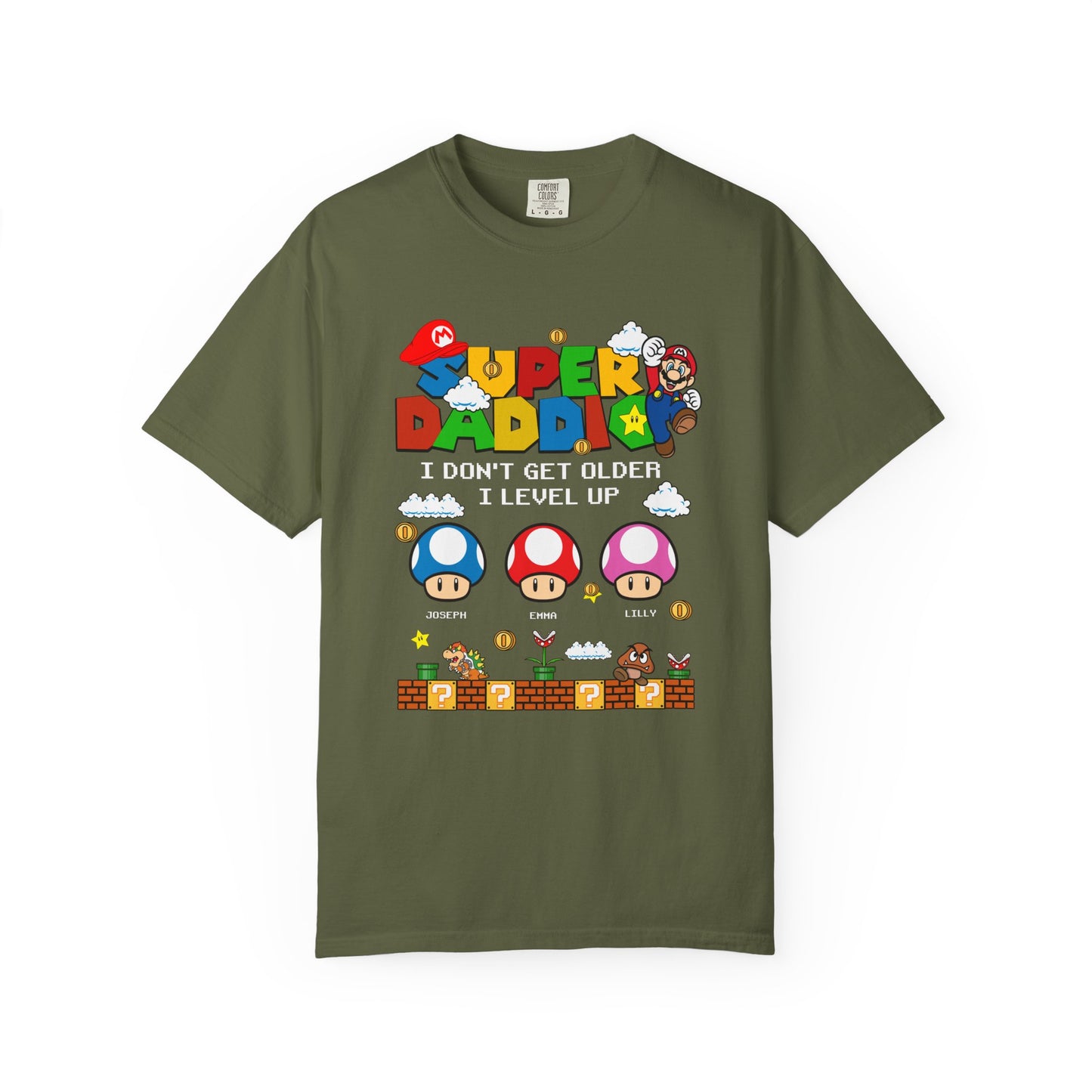 Super Daddio, Pappio Personalised Kid's Name T-Shirt, Funny Dad T-Shirt, Gift for Dad & Grandpa