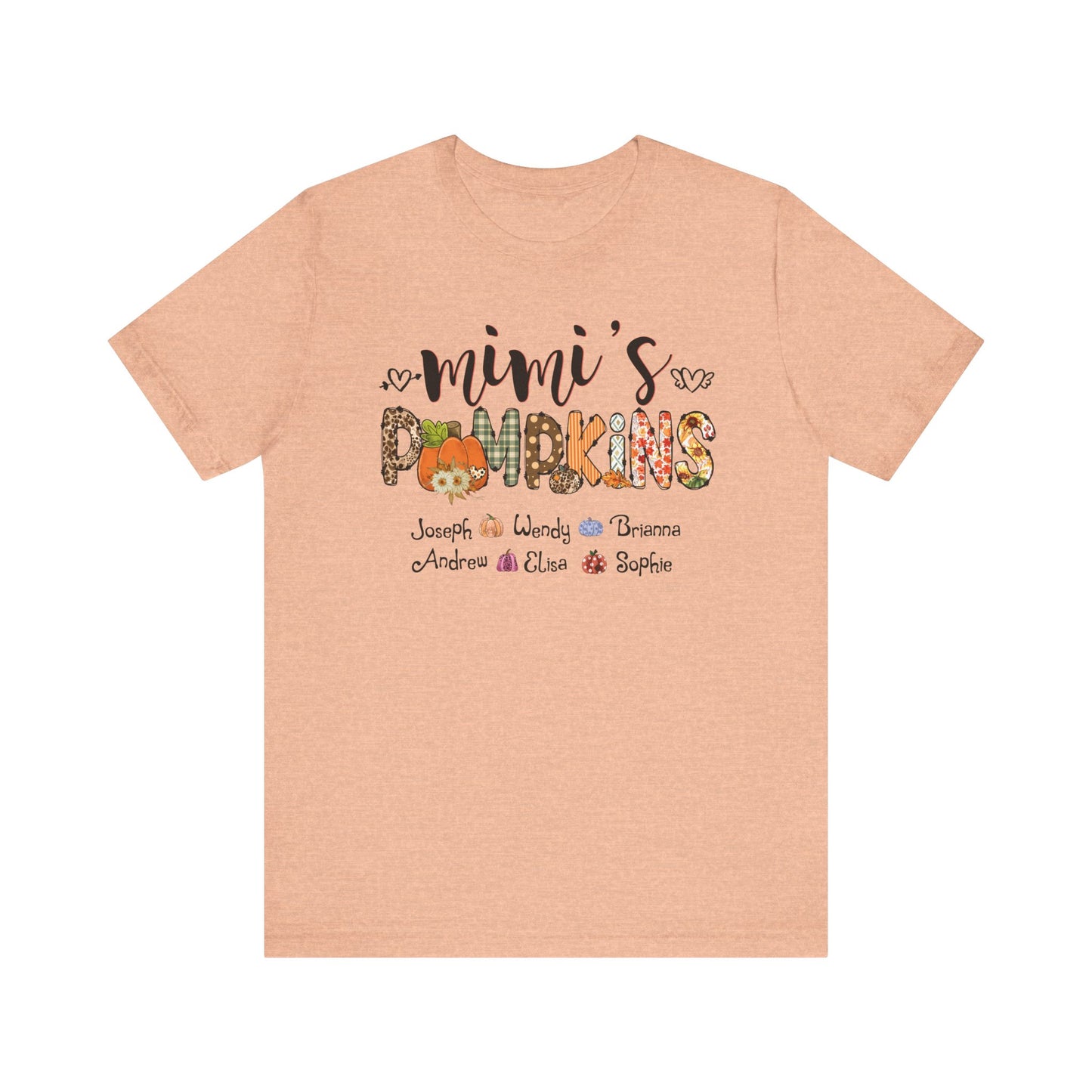 Mommy's Pumpkins Customized Kid's Name T-shirt | Fall Family Shirt, Thanksgiving Outfit, Gift for Mom & Grandma