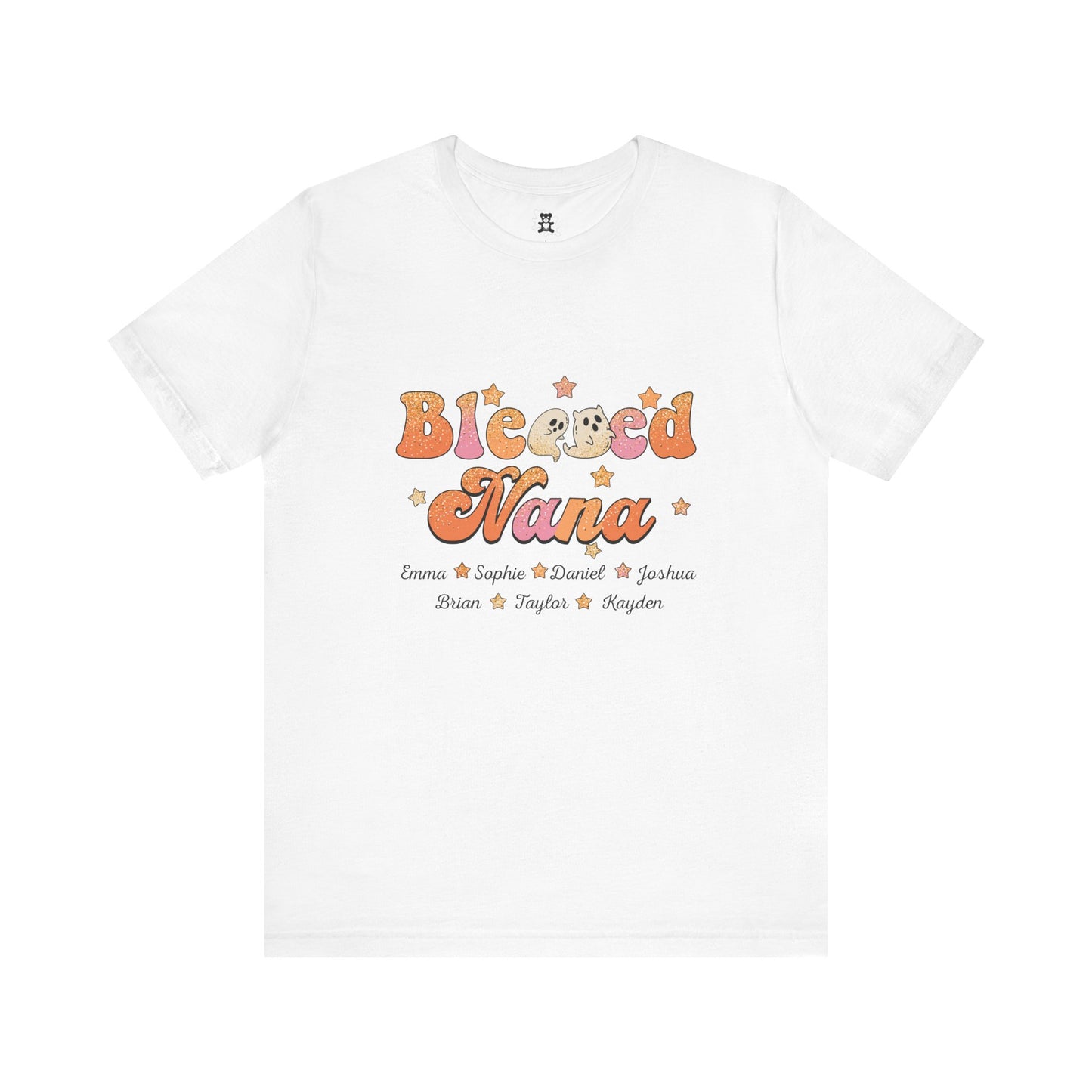 Blessed Nana Customized Grandkid's Names Tee, Personalized Grandparent Gift, Family Reunion Shirt, Cute Nana Apparel, Comfortable Everyday Tee