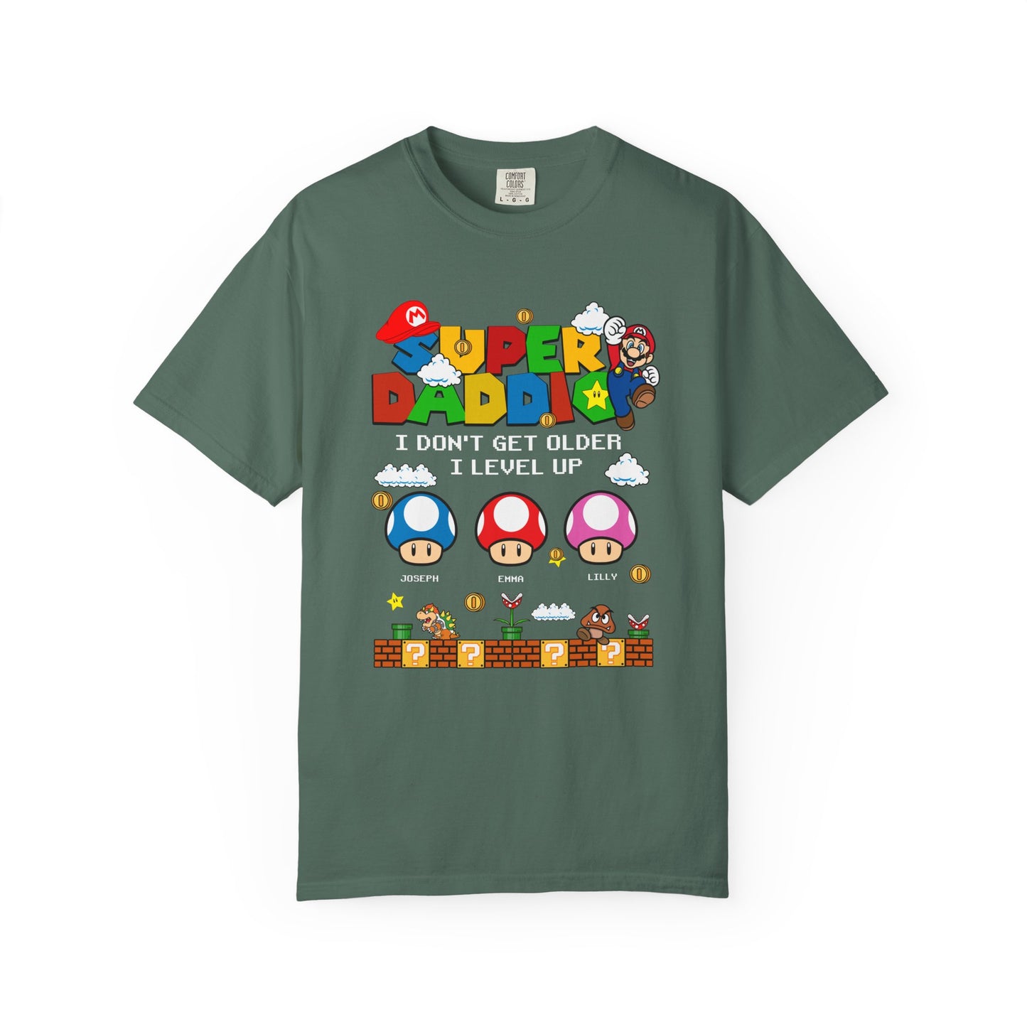 Super Daddio, Pappio Personalised Kid's Name T-Shirt, Funny Dad T-Shirt, Gift for Dad & Grandpa