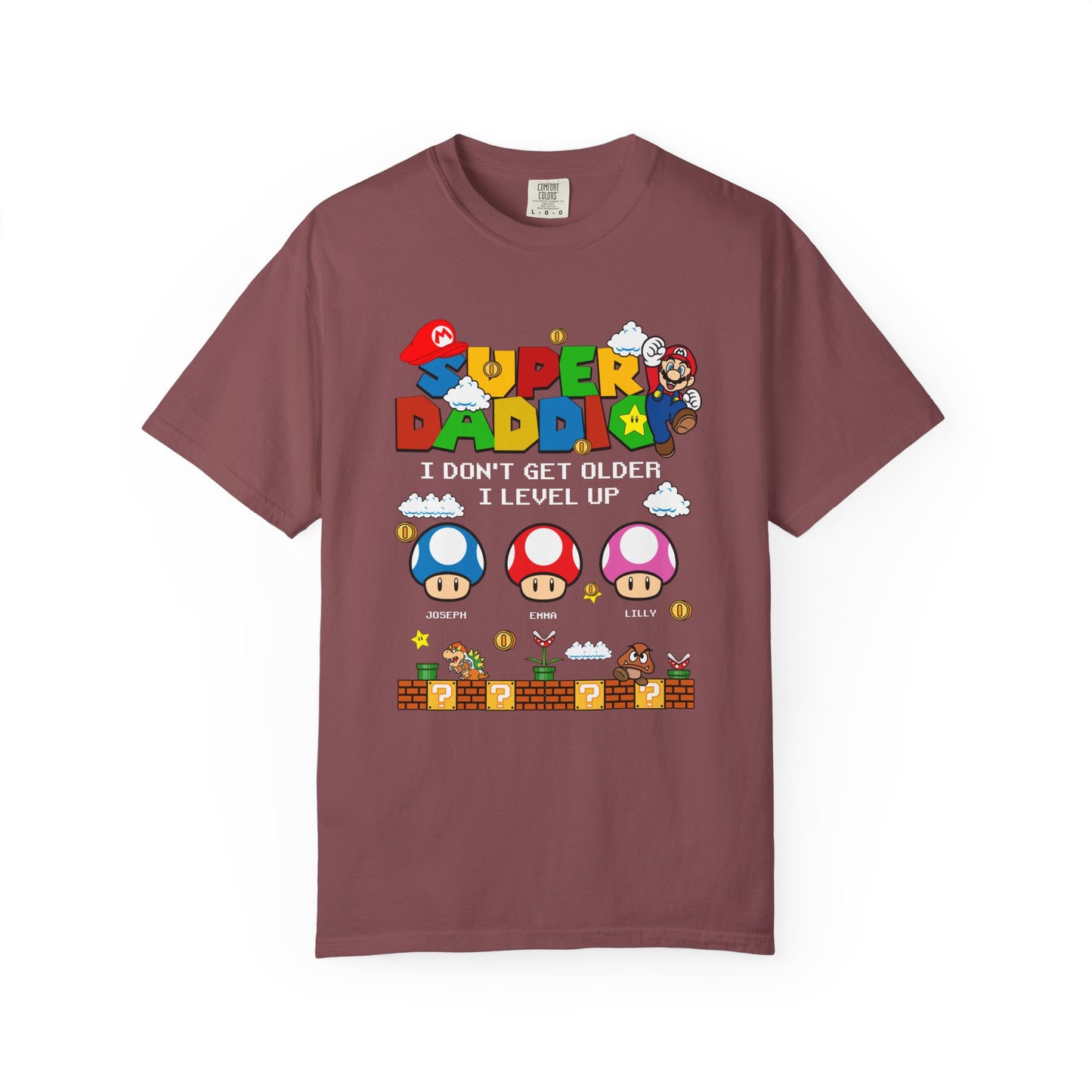 Super Daddio, Pappio Personalised Kid's Name T-Shirt, Funny Dad T-Shirt, Gift for Dad & Grandpa