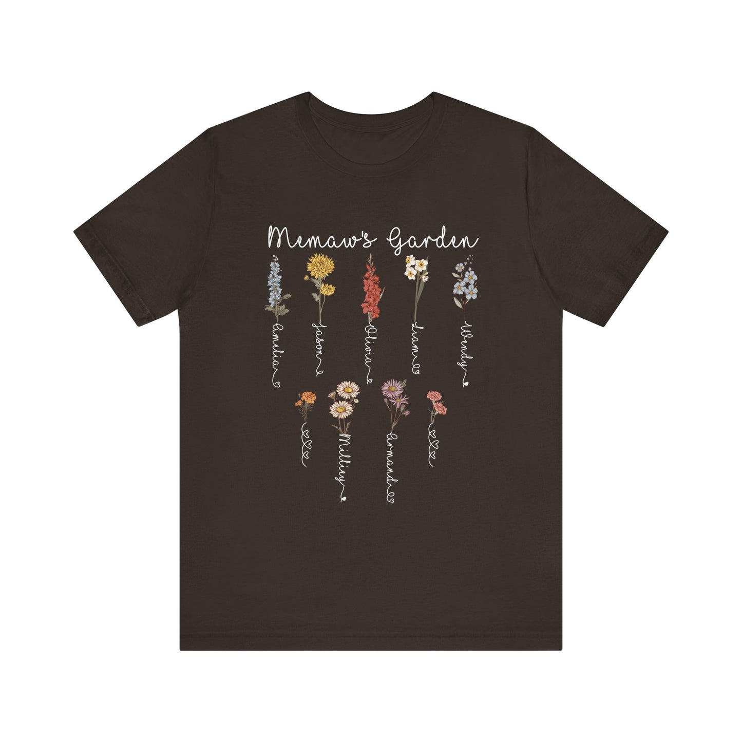 Grandma's Garden Floral Personalized Name Tee, Customized Gift for Mom & Grandma, Mother's Day Gift