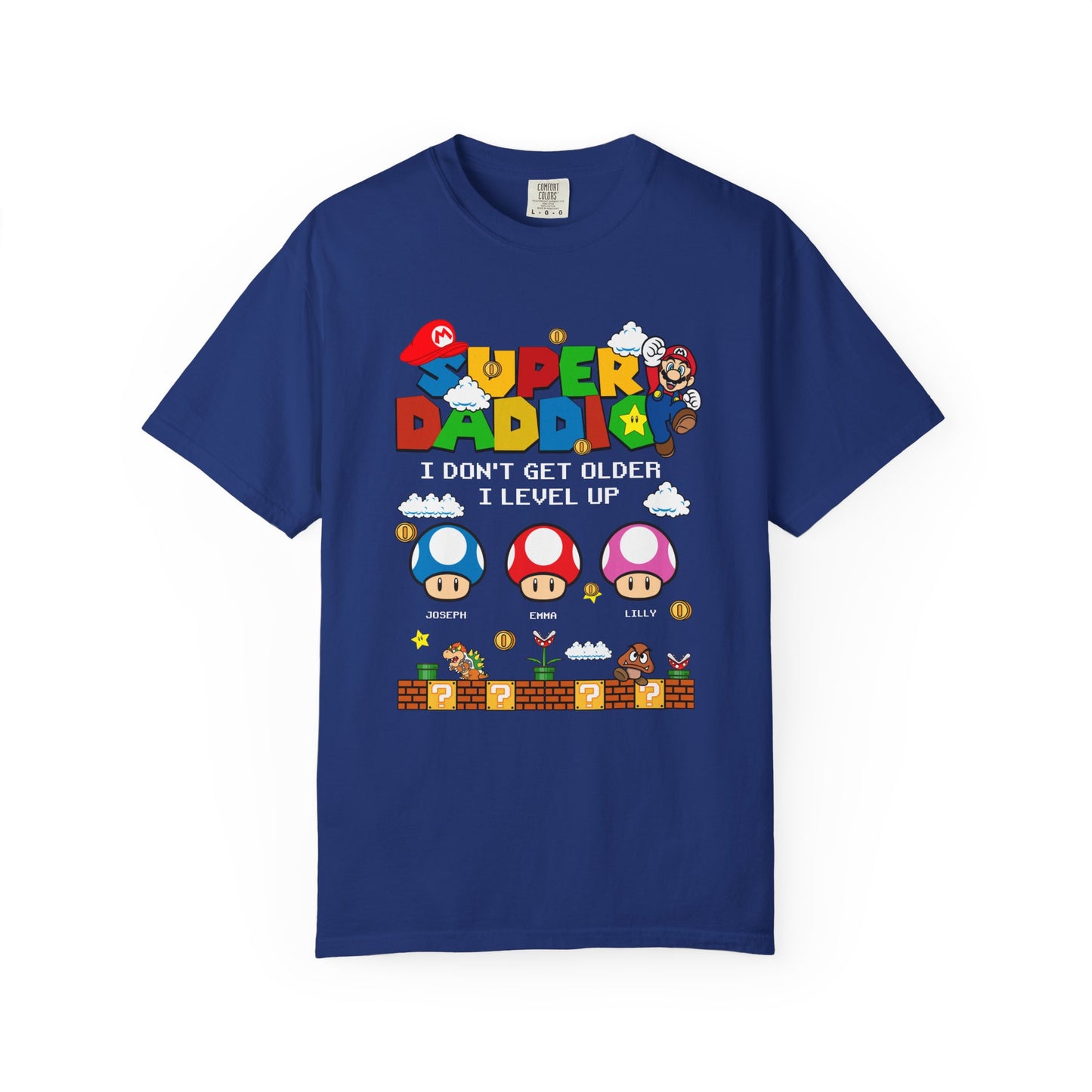 Super Daddio, Pappio Personalised Kid's Name T-Shirt, Funny Dad T-Shirt, Gift for Dad & Grandpa