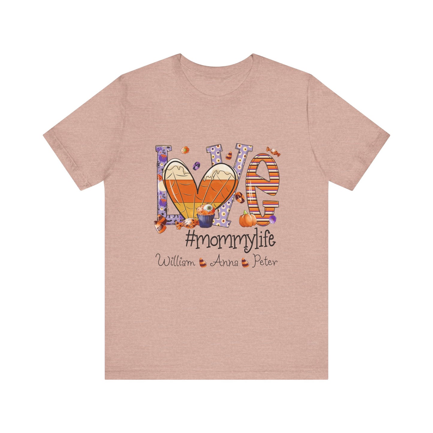 Love #MommyLife T-shirt for Family Celebrations, Perfect Gifts for Mom & Grandma, Autumn Casual Wear, Cozy Season Outfit