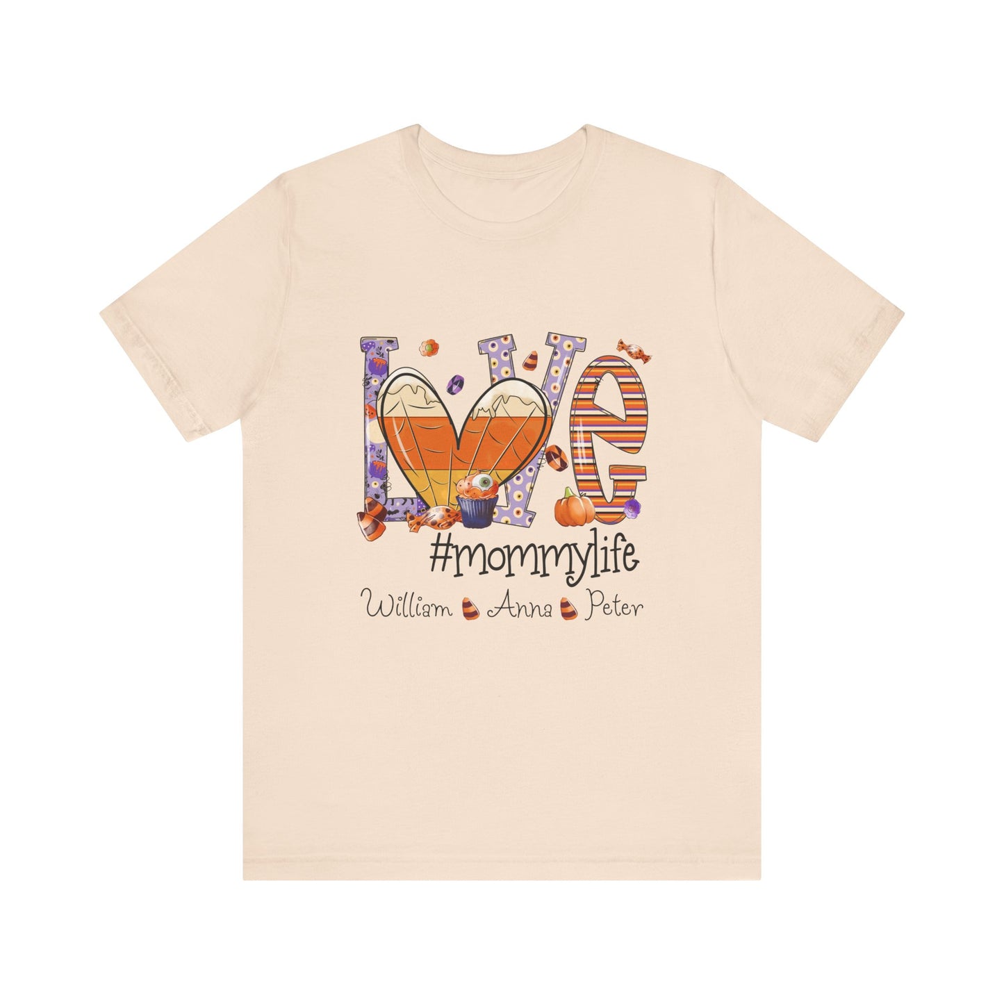 Love #MommyLife T-shirt for Family Celebrations, Perfect Gifts for Mom & Grandma, Autumn Casual Wear, Cozy Season Outfit