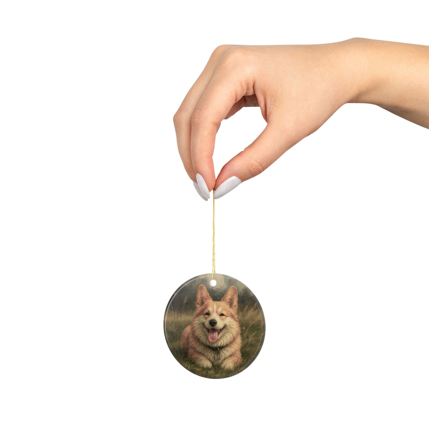 Cat Memorial Ceramic Ornament - 2 Sides, "Some Angels Choose Fur Instead of Wings" Custom Pet's Photo & Name