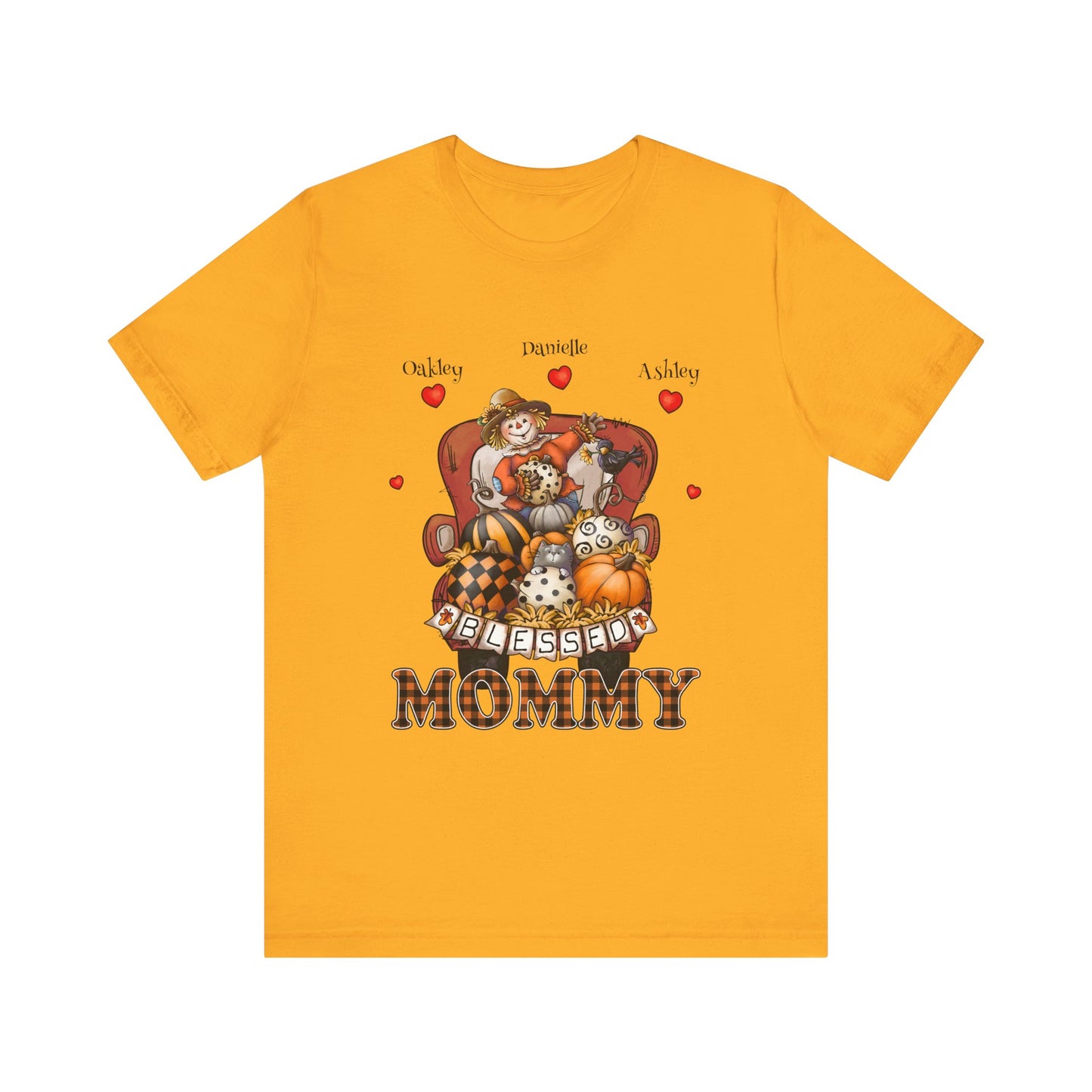 Blessed Mommy & Grandma Customized Kid's Names T-Shirt, Cozy Family Tee, Perfect Gift for Moms, Fall Apparel, Cute Family Outfit, Seasonal Fashion